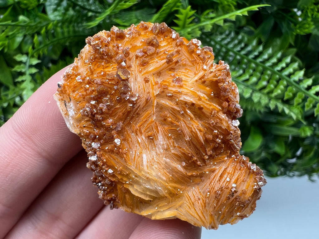 Red Vanadinite Crystal on Barite Matrix, Morocco Mineral Specimen