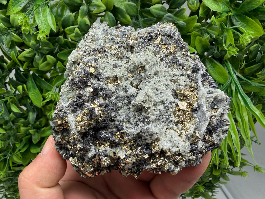 Sphalerite Quartz Pyrite Mineral Specimen: Madan Bulgaria Rare Crystal