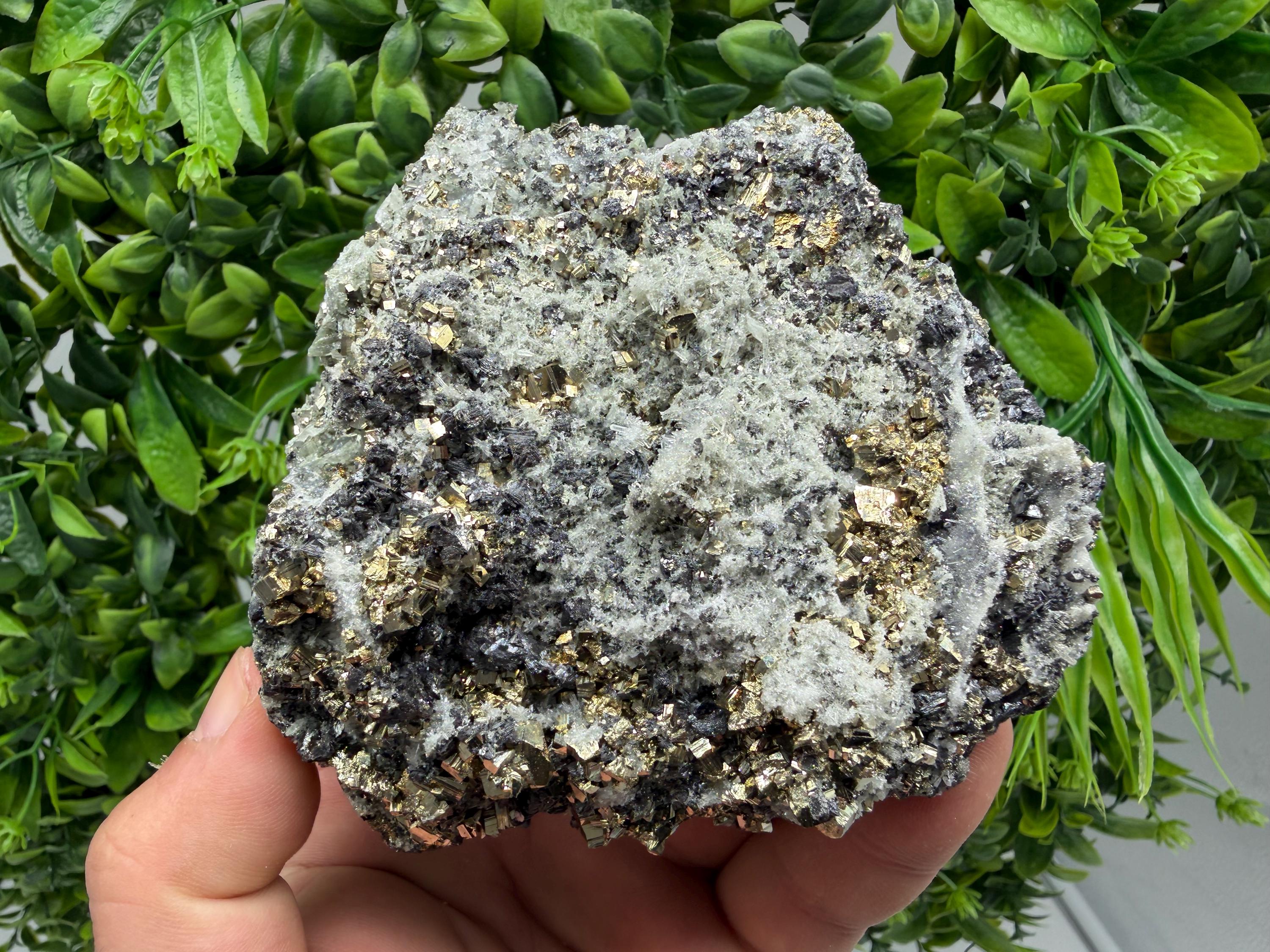 Sphalerite Quartz Pyrite Mineral Specimen: Madan Bulgaria Rare Crystal