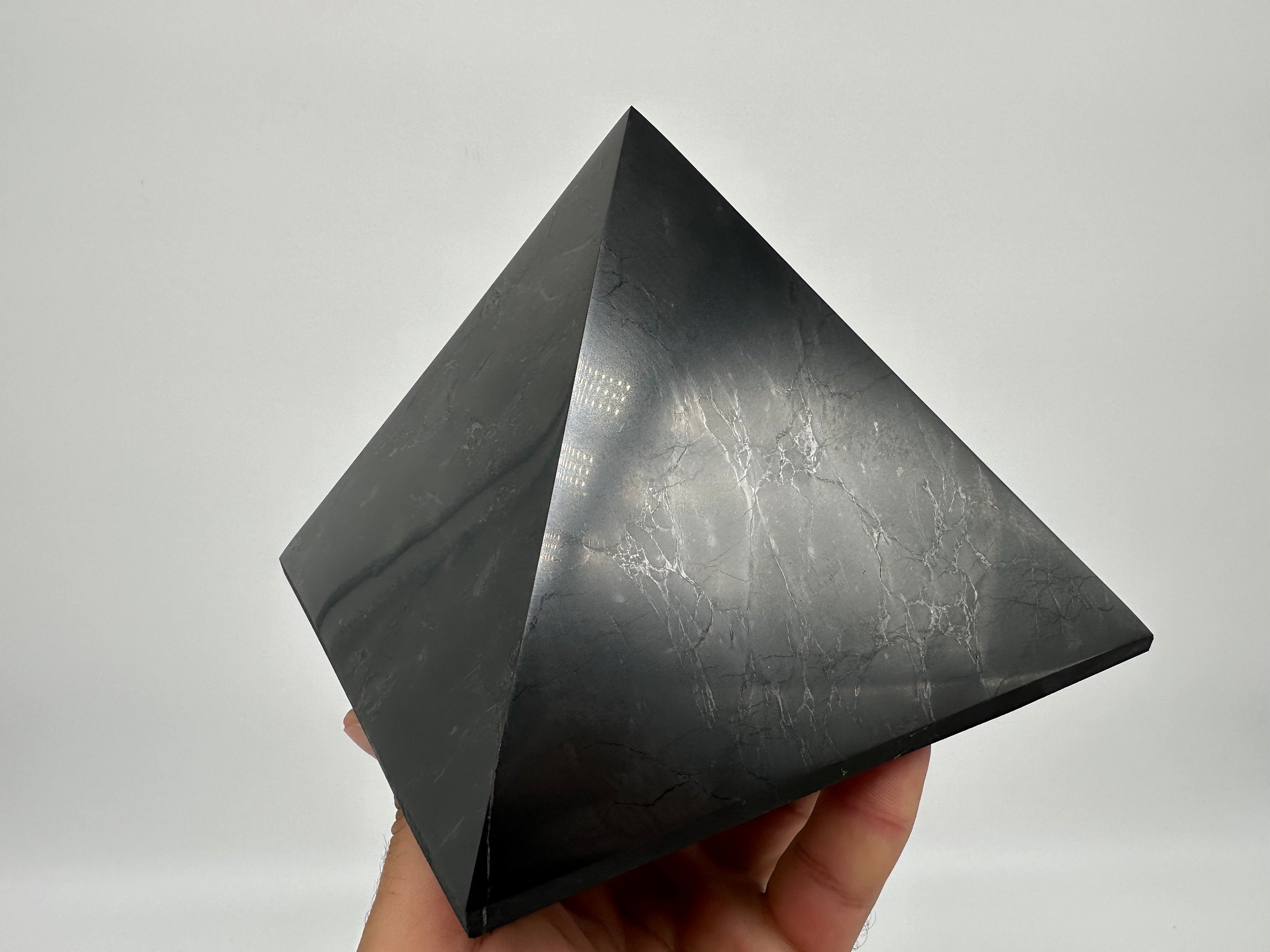 Shungite Crystal Pyramid (15cm): EMF & 5G Protection