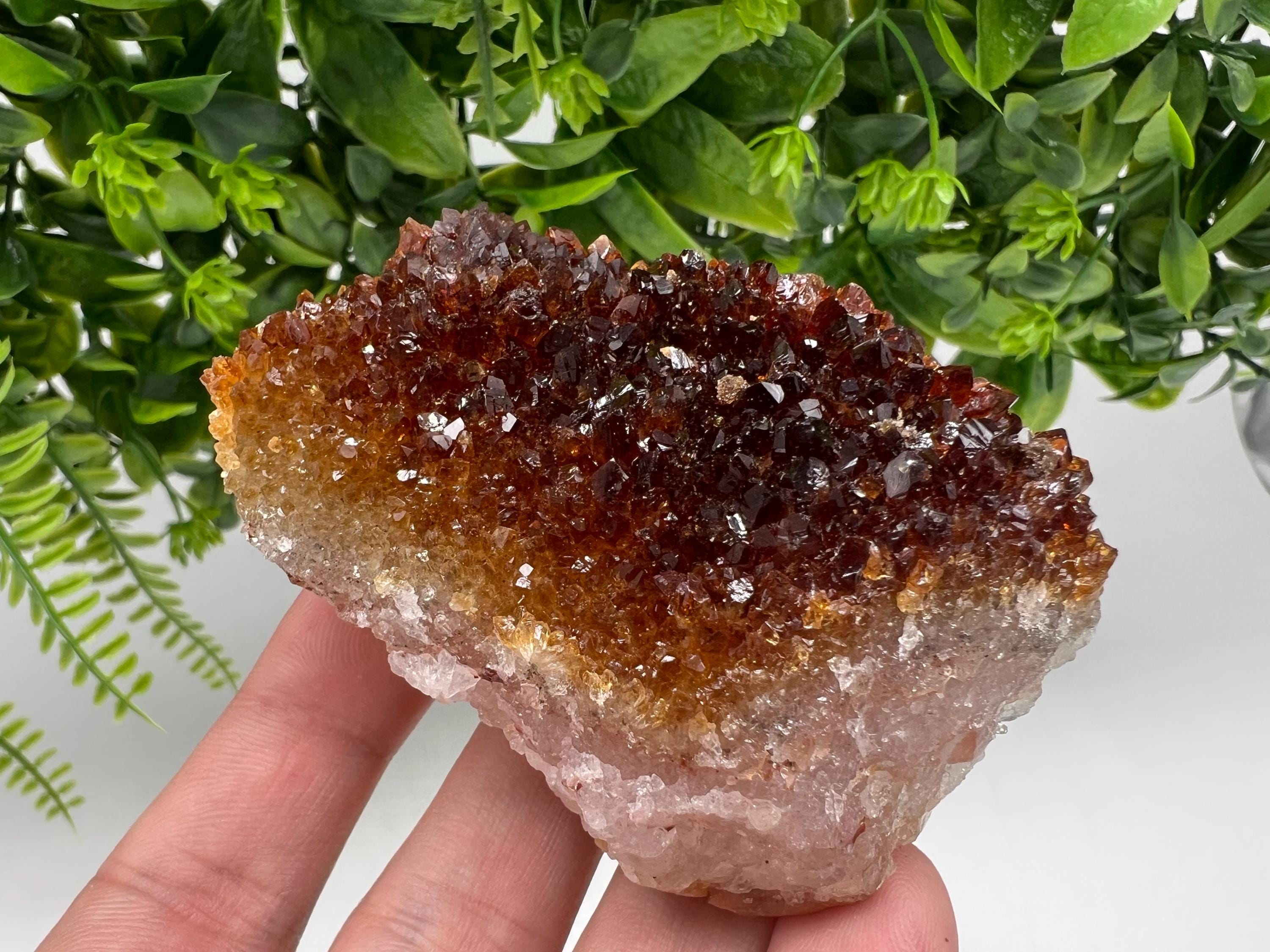 Citrine Crystal Cluster with Hematite Inclusions, Brazil