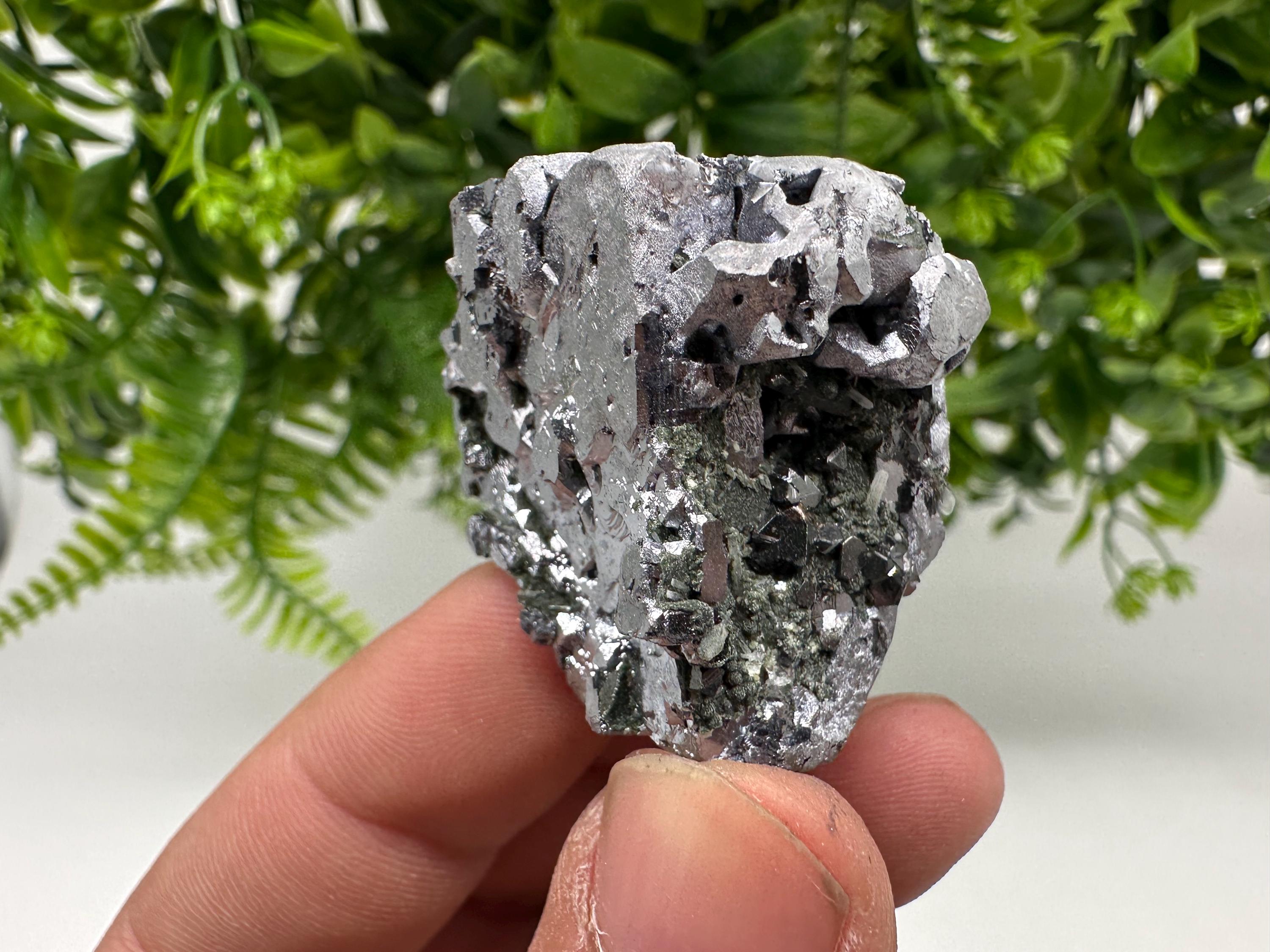 Skeletal Galena on Quartz, Borieva Mine Mineral Specimen