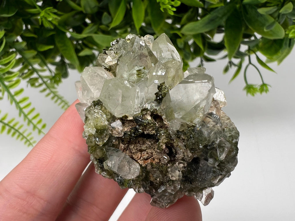 LARGE, Green Epidote with Quartz Crystals - Extremely Sparkly with Rainbows,souvenirs collection stone,gift,decor, Eastern Anatolian, Turkey
