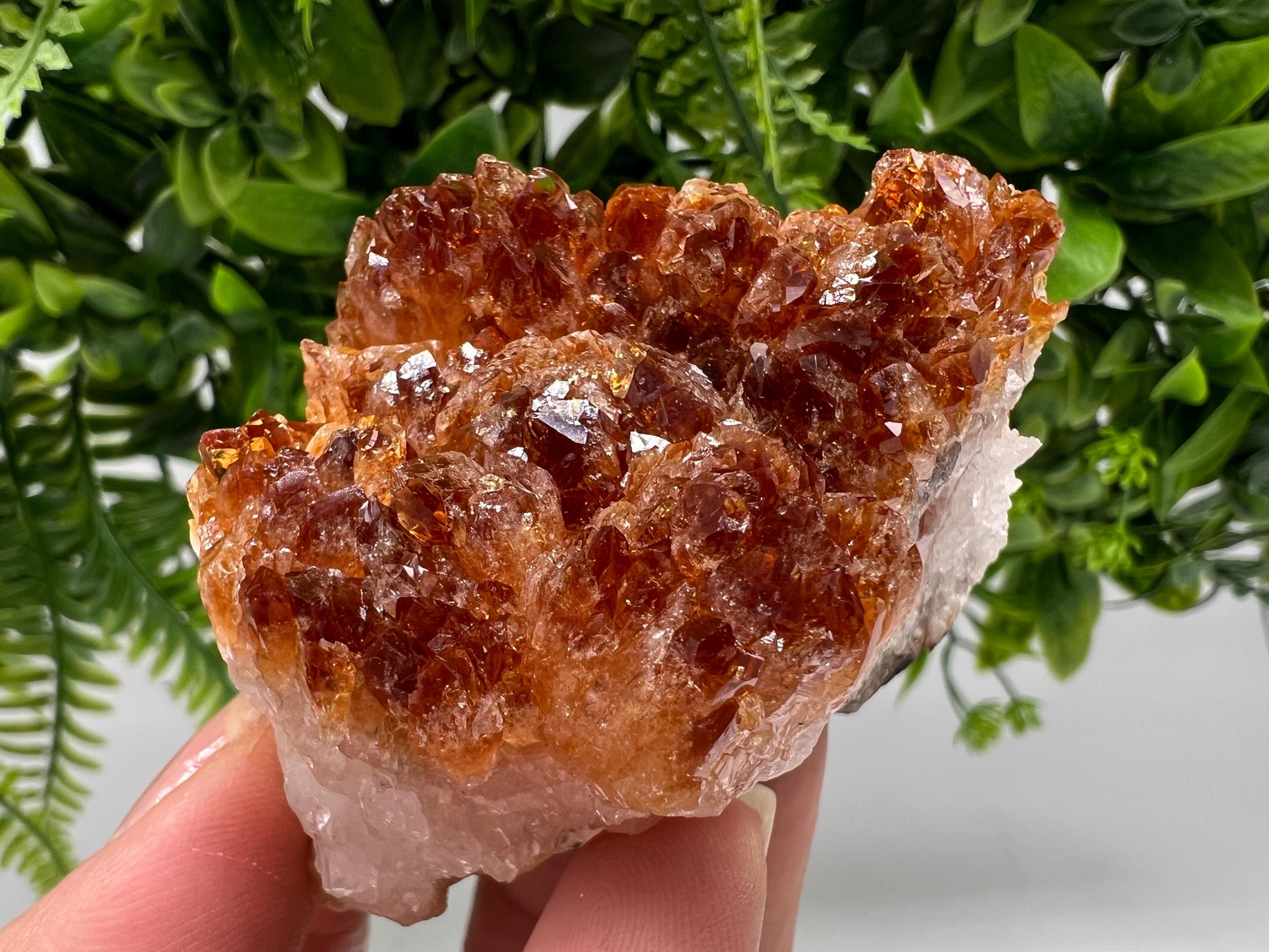 Citrine Crystal with Hematite Inclusions: Natural Phantom Cluster