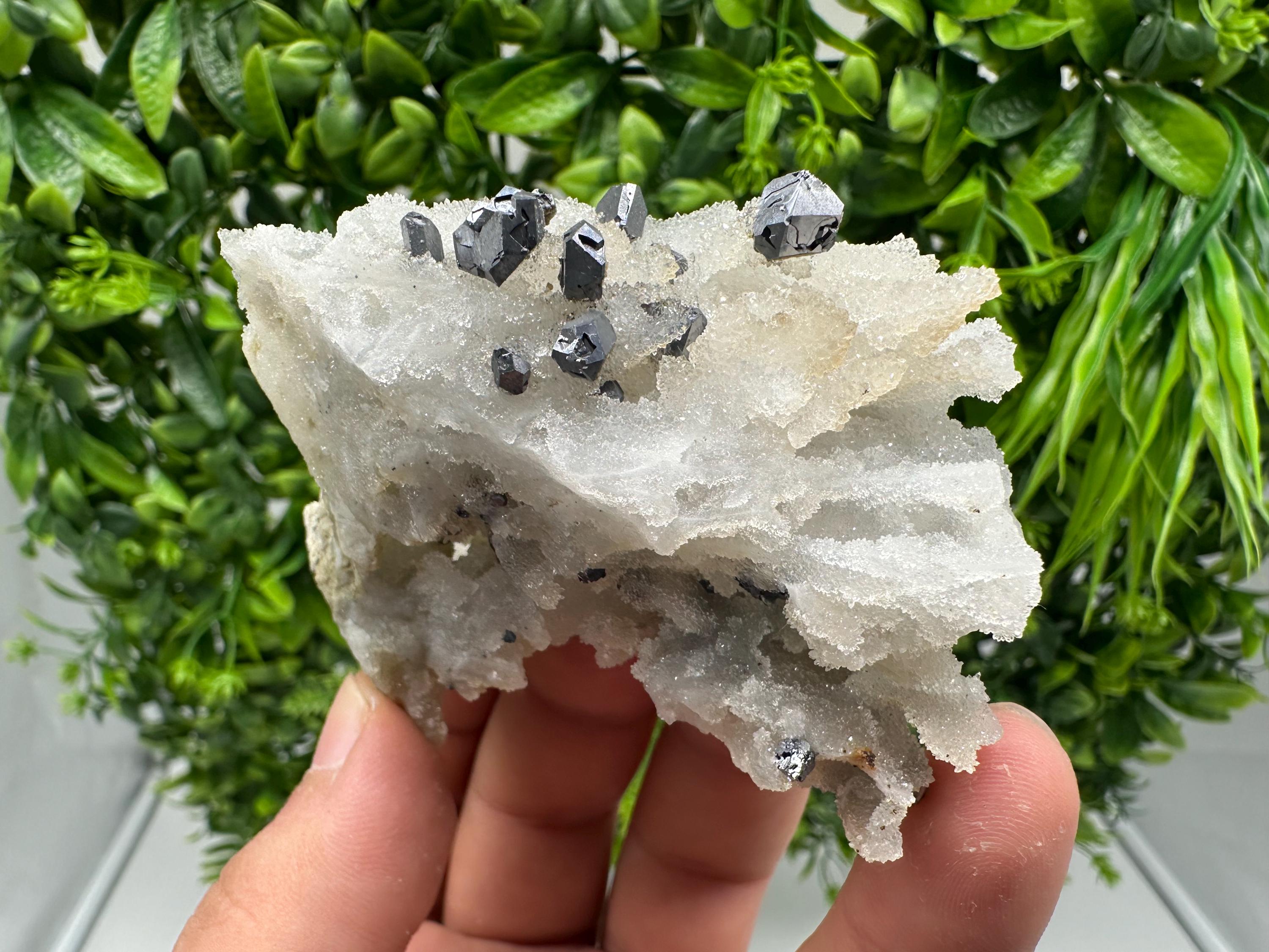 Rare Galena on Chalcedony Specimen, Krushev dol Mine, Bulgaria