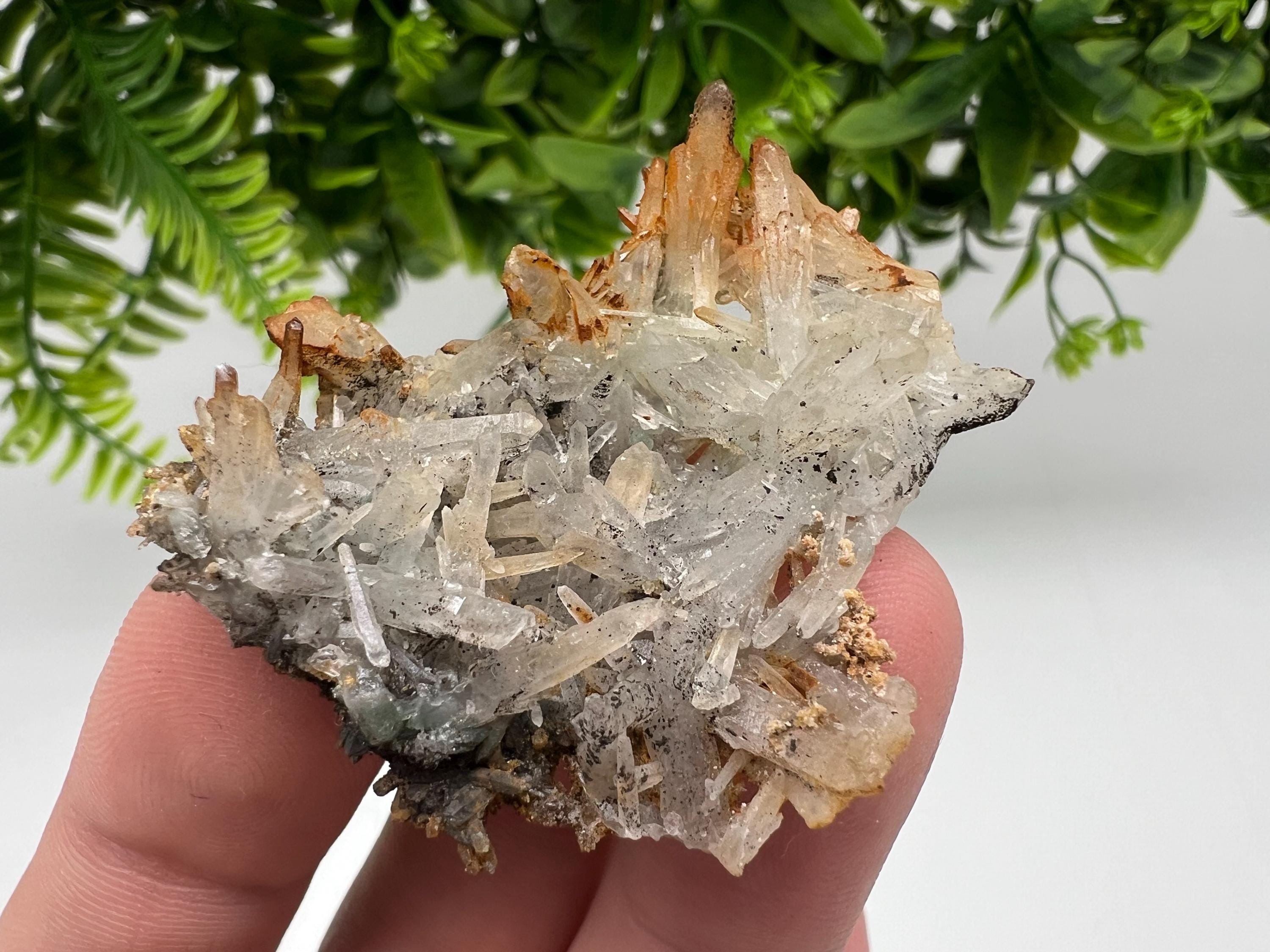 Bulgarian Quartz Mineral Specimen: Iron Oxide Limonite Inclusion