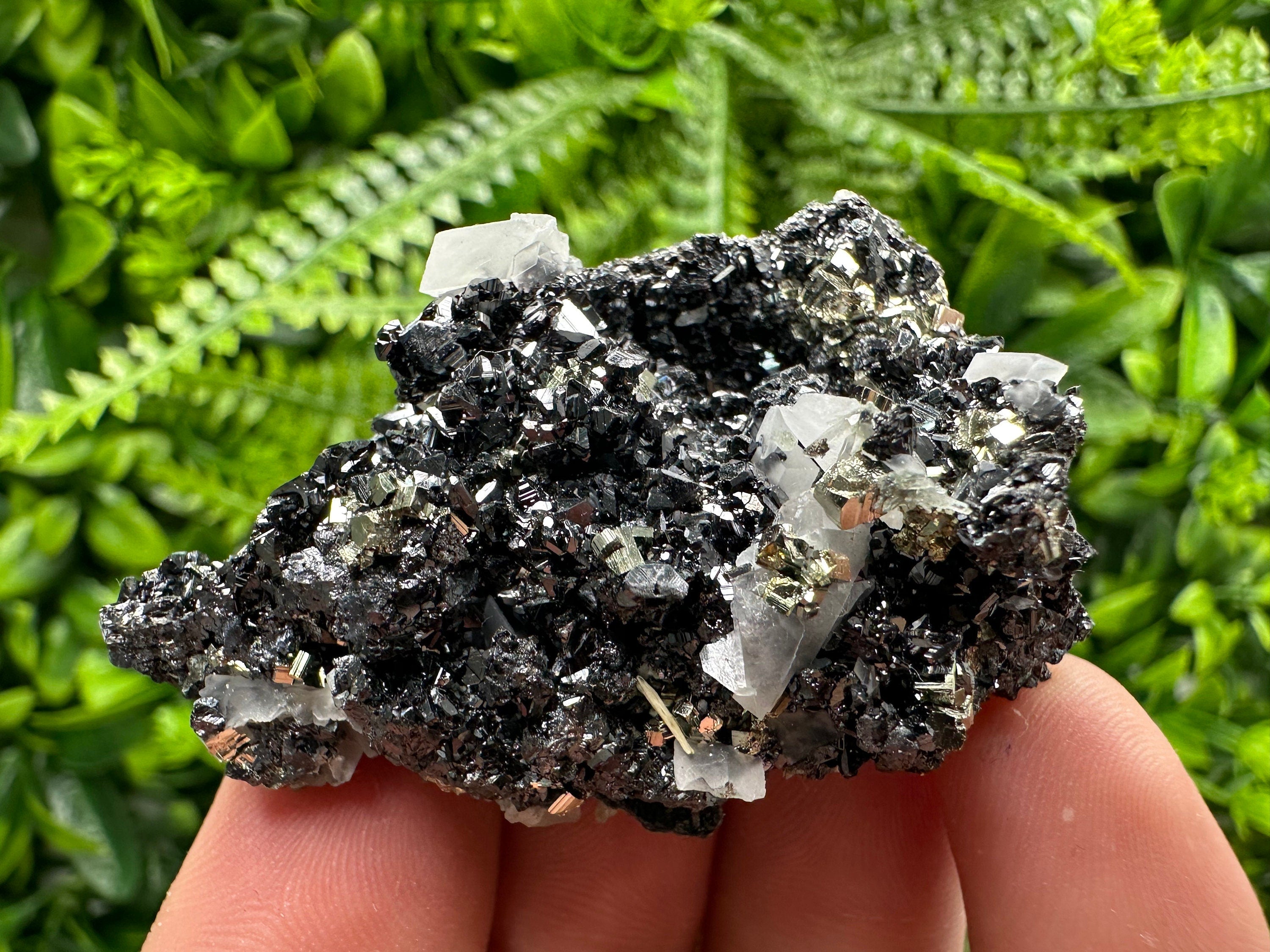 Pyrite Sphalerite Quartz Calcite Specimen: Borieva Mine Mineral Decor