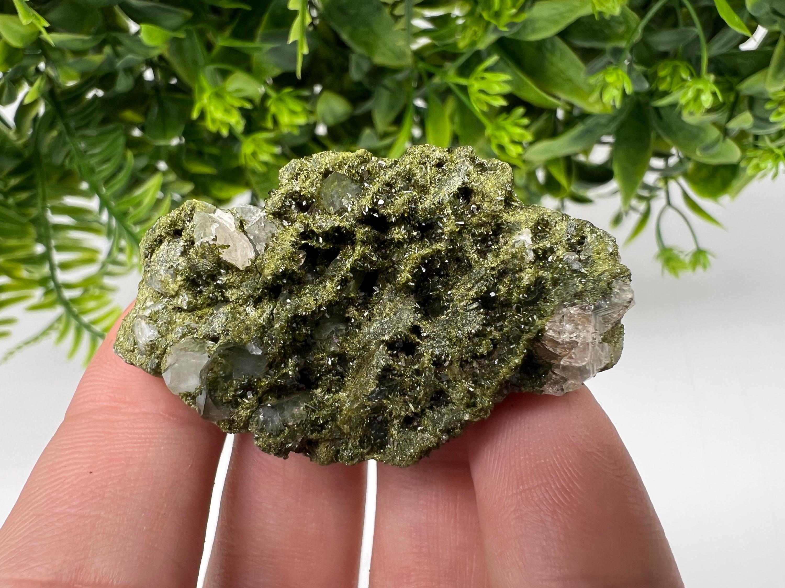 Rare Green Epidote with Quartz Crystals - Eastern Anatolian Turkey