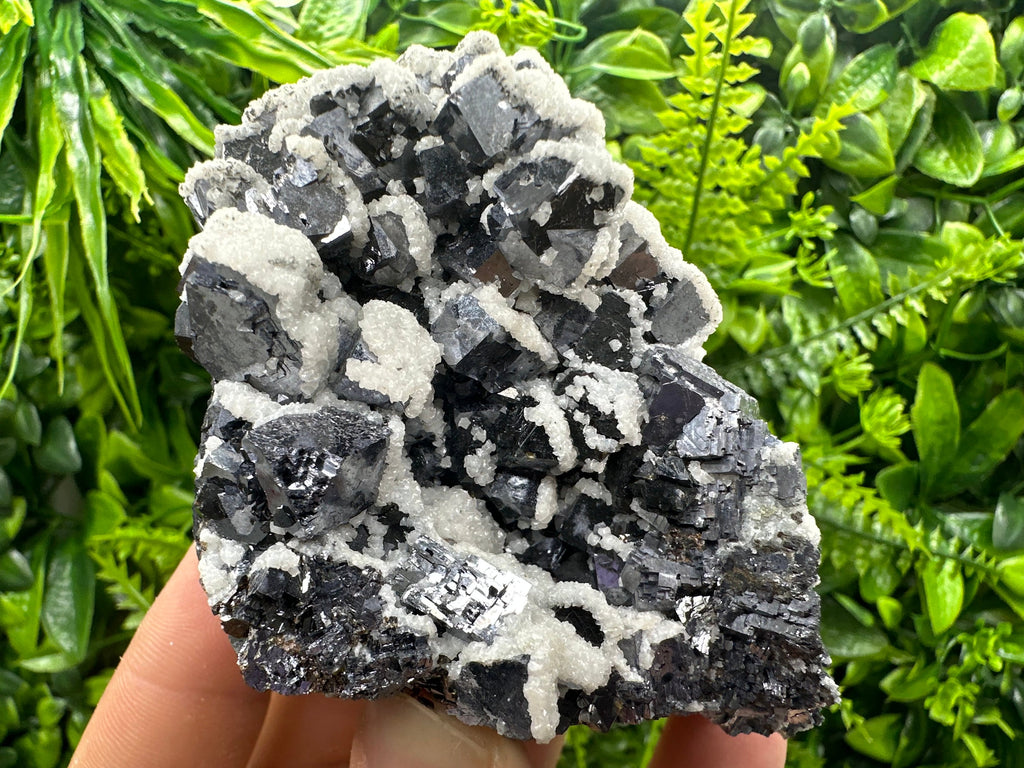Rare Calcite on Galena, Borieva Mine Mineral Specimen