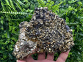 Rainbow Pyrite Cluster on Sphalerite, Borieva Mine Mineral Specimen