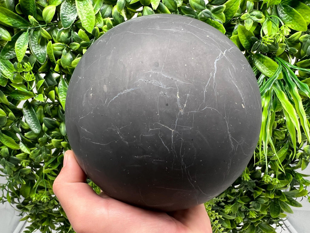Large Shungite Sphere (15cm): EMF & 5G Protection, Metaphysical Healing