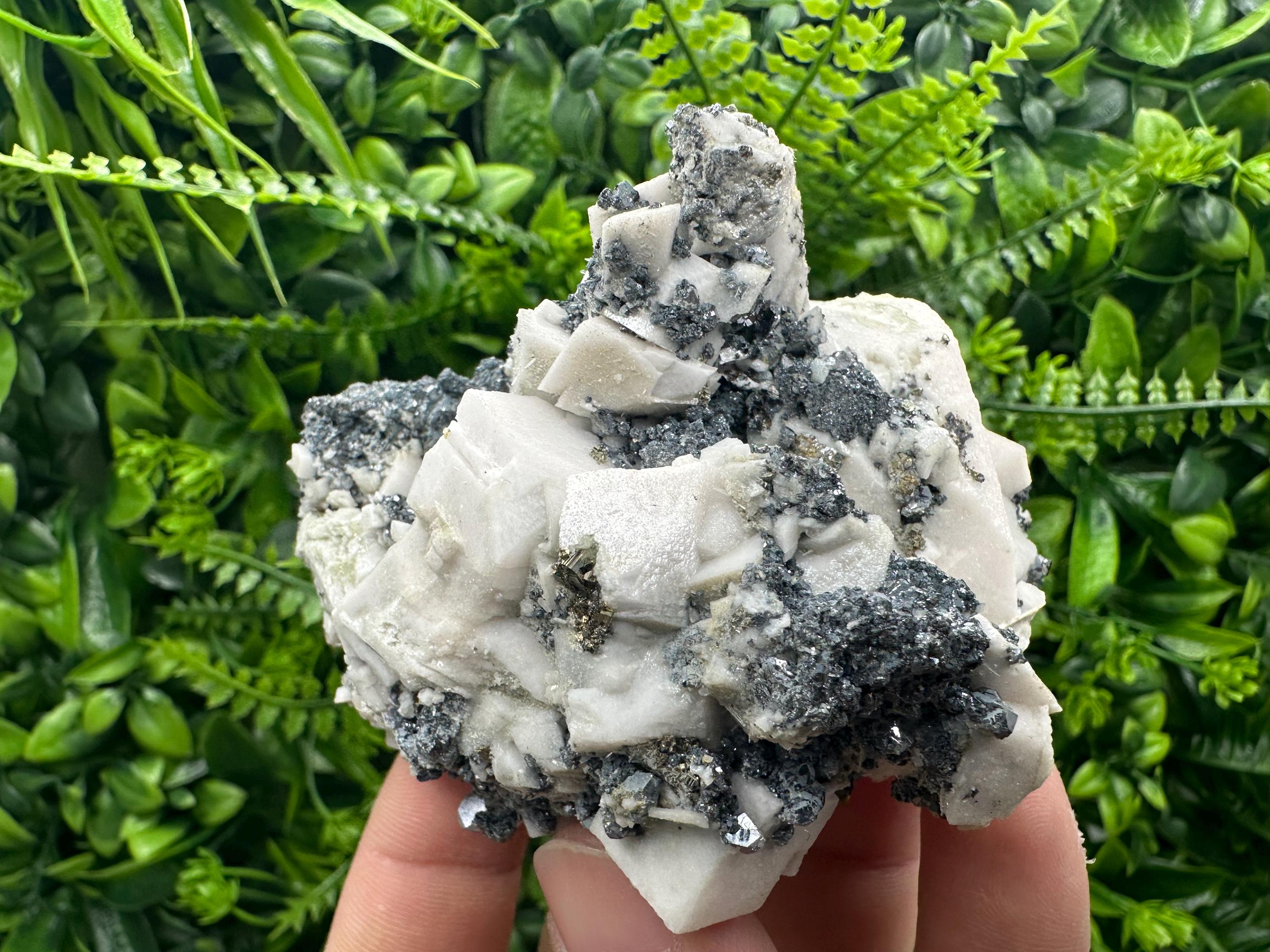 Calcite Pyrite Sphalerite Specimen: Borieva Mine Mineral Decor
