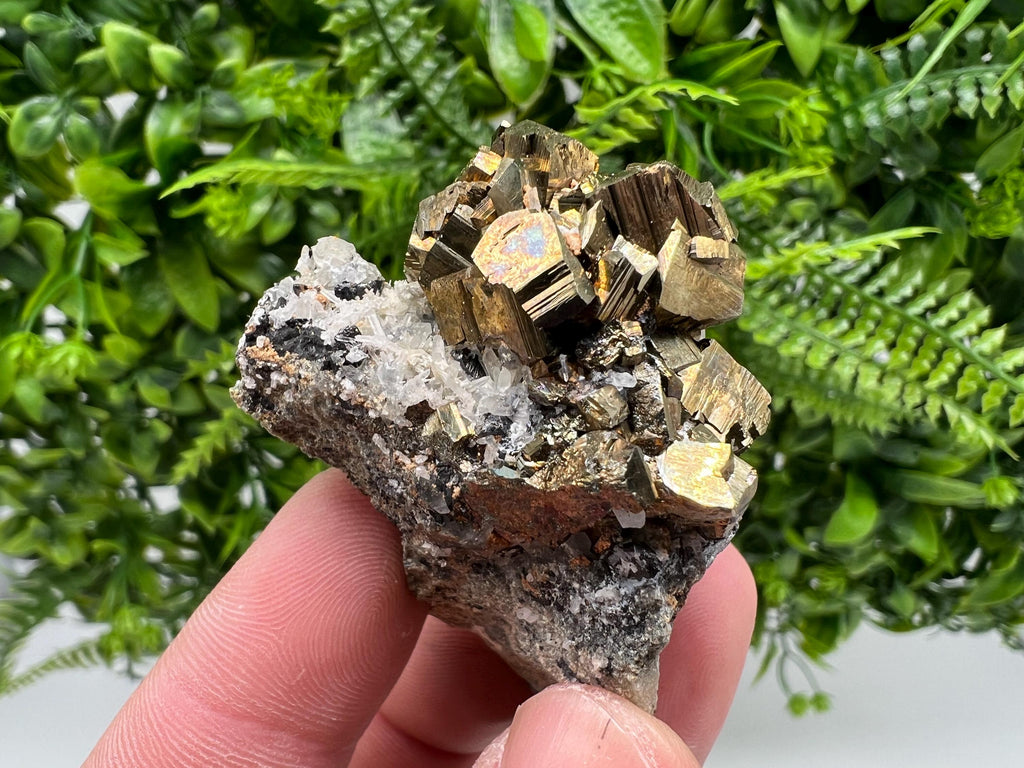 Wonderful Pyrite whit Hematite on Sphalerite,Quartz,from 9 th September mine,Bulgaria,natural,collectible specimen,collection minerals,gift