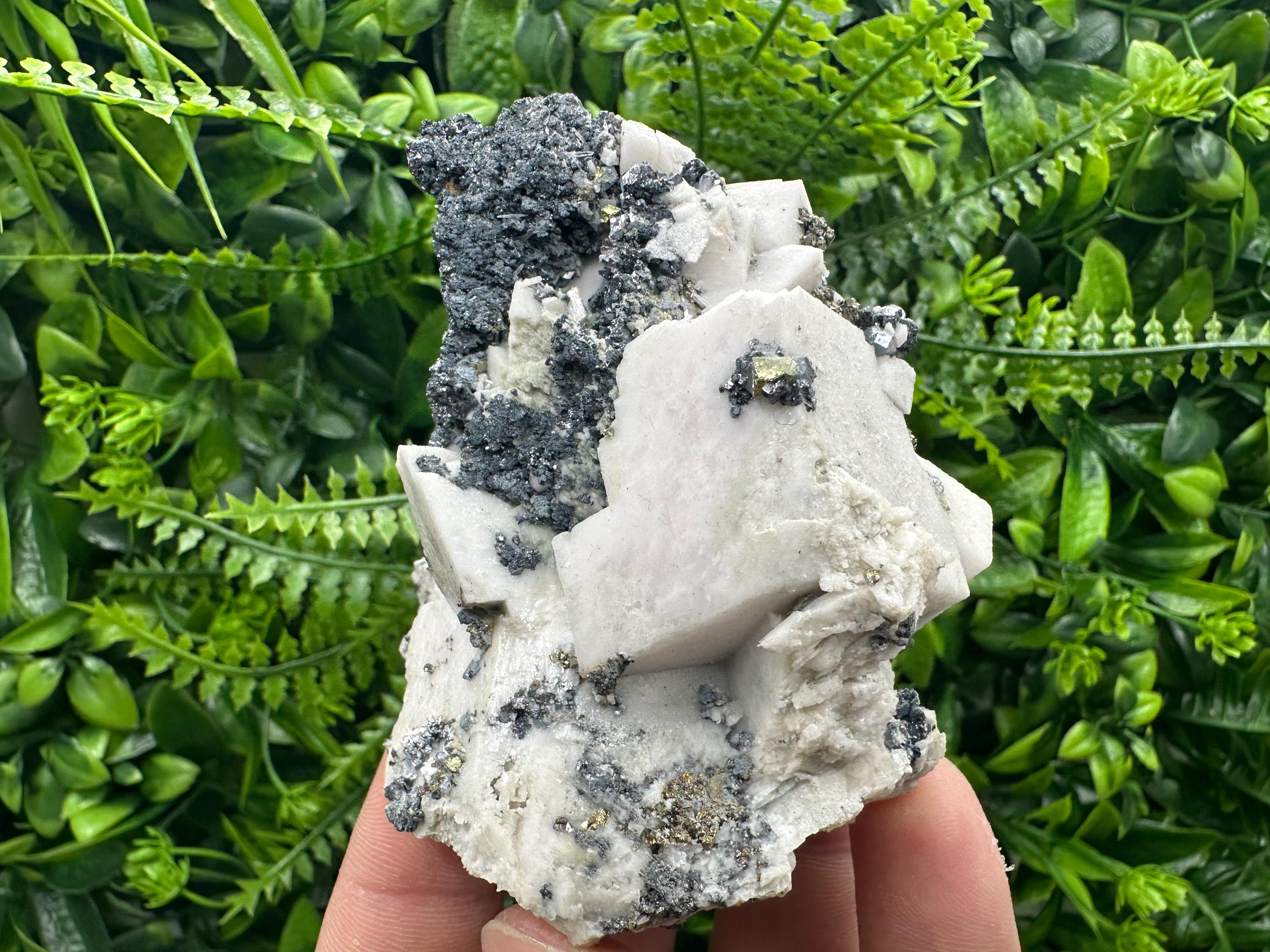 Calcite Pyrite Sphalerite Specimen: Borieva Mine Mineral Decor