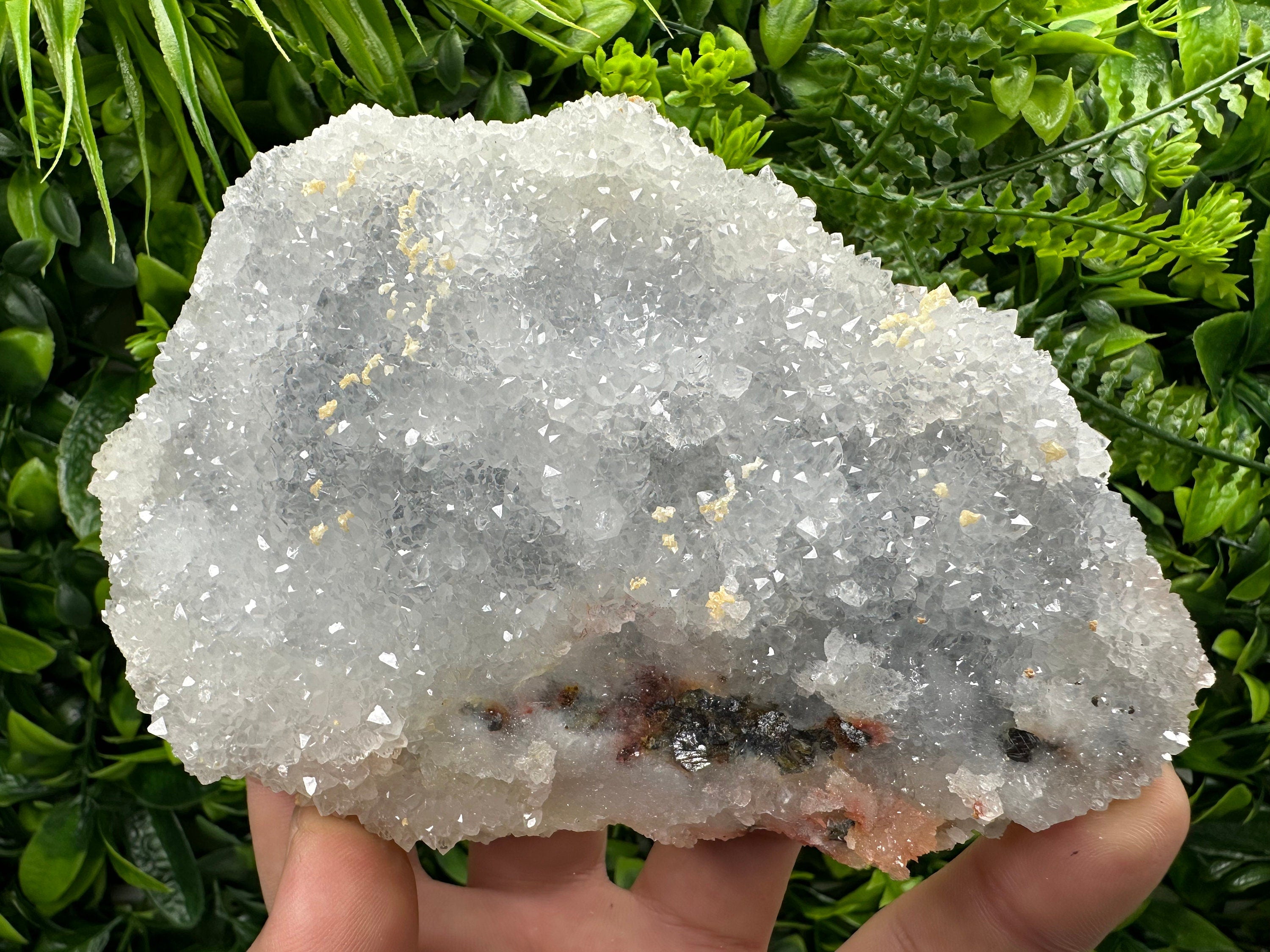 Chlorite Chalcedony Quartz Cluster, Madan Bulgaria Mineral Specimen