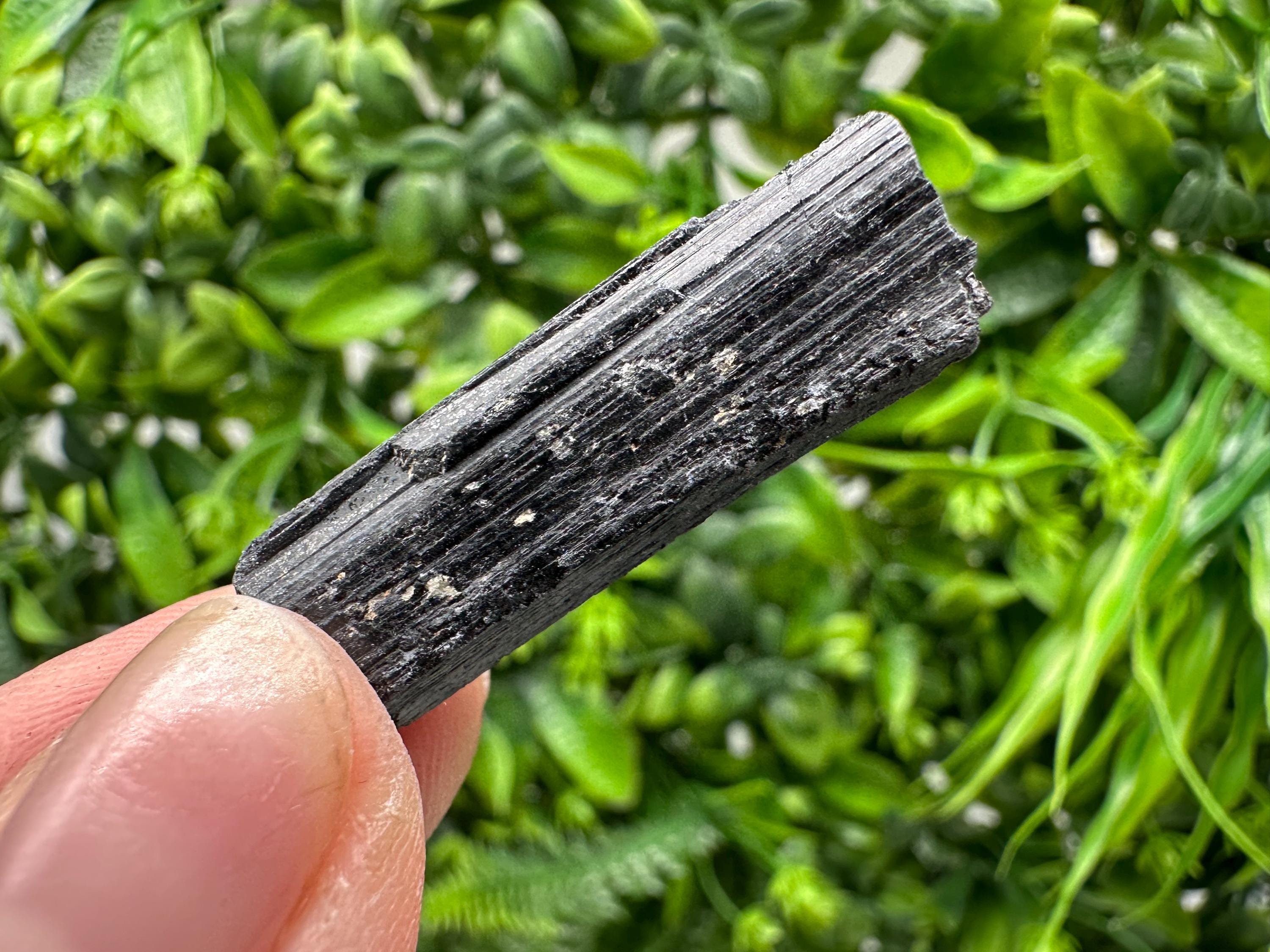 Natural Black Tourmaline Crystal – Raw Protective Stone, Healing Crystal, Grounding Mineral Gift