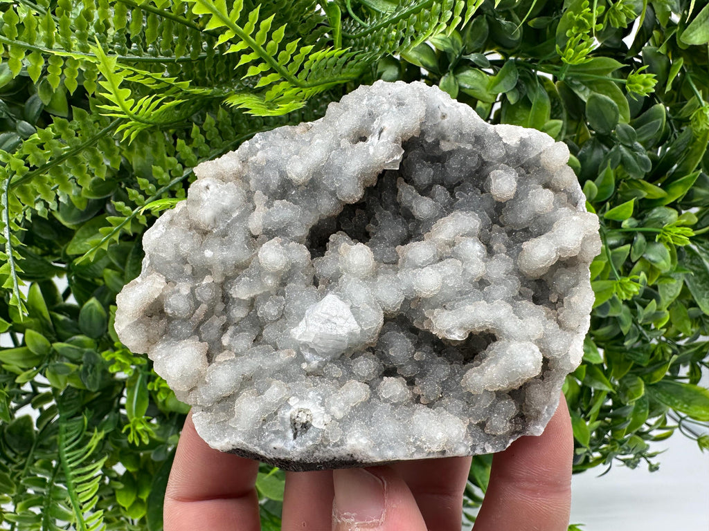 Natural Chalcedony Specimen, India Crystal, Home Decor (11/9/4.5cm)