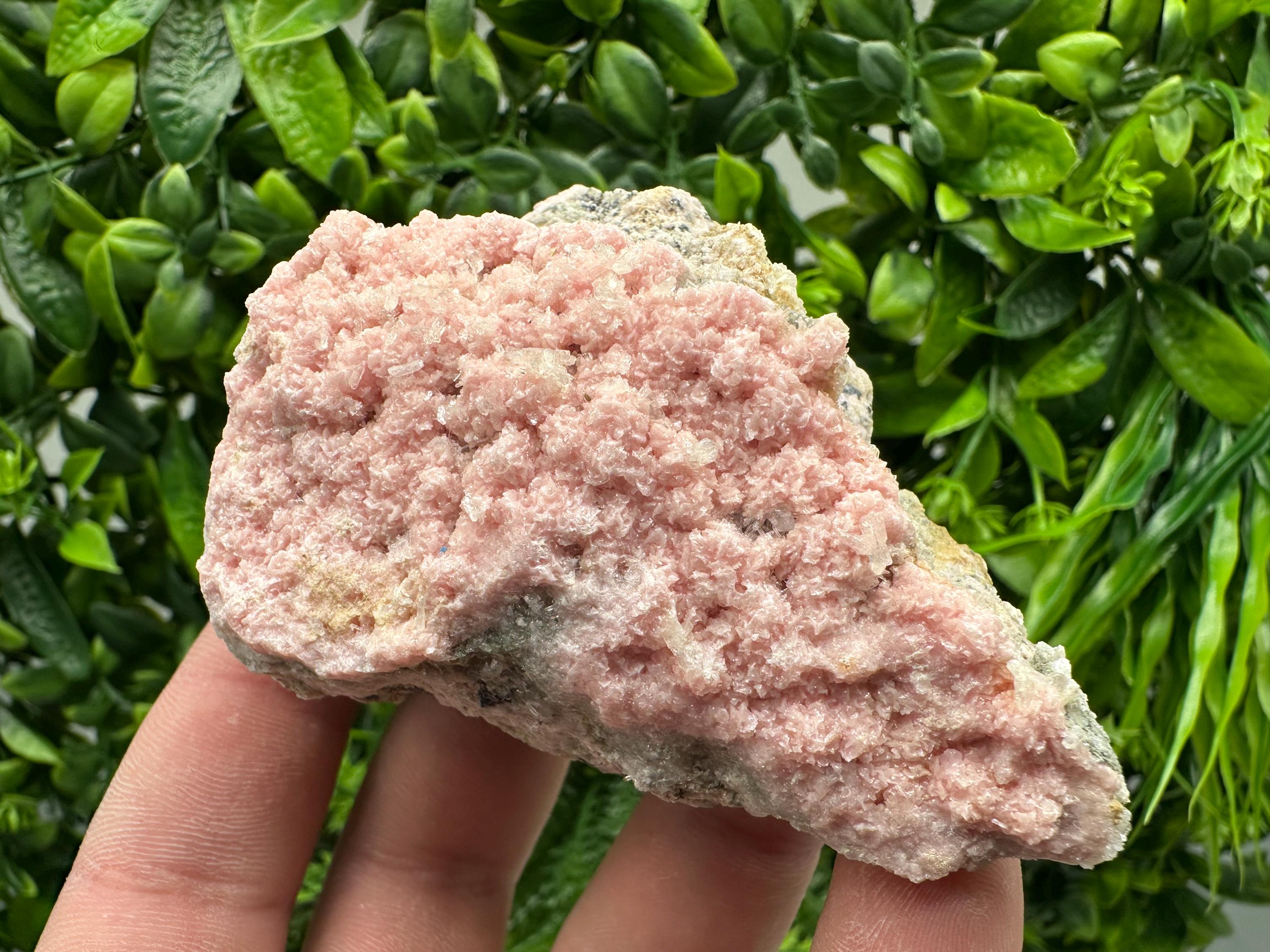 Rhodochrosite on Quartz, Starnica Mine, Bulgaria