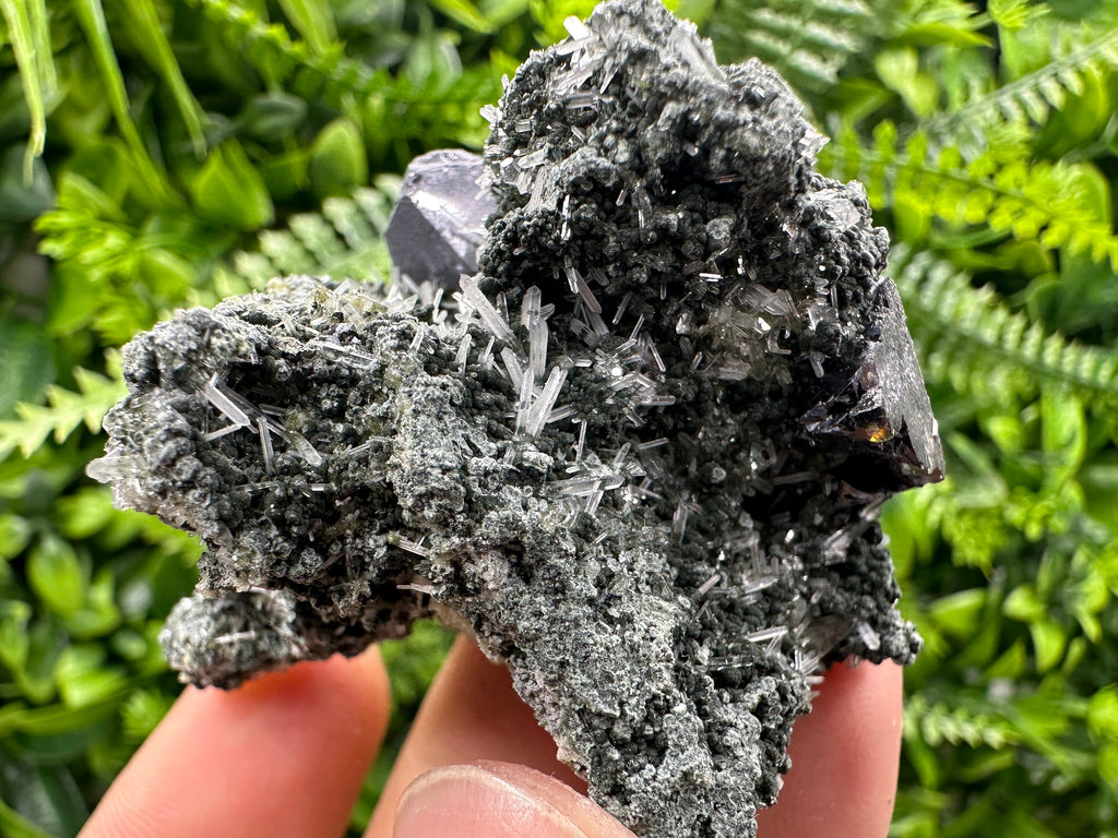 Sphalerite Galena on Green Quartz: Borieva Mine Crystal Decor