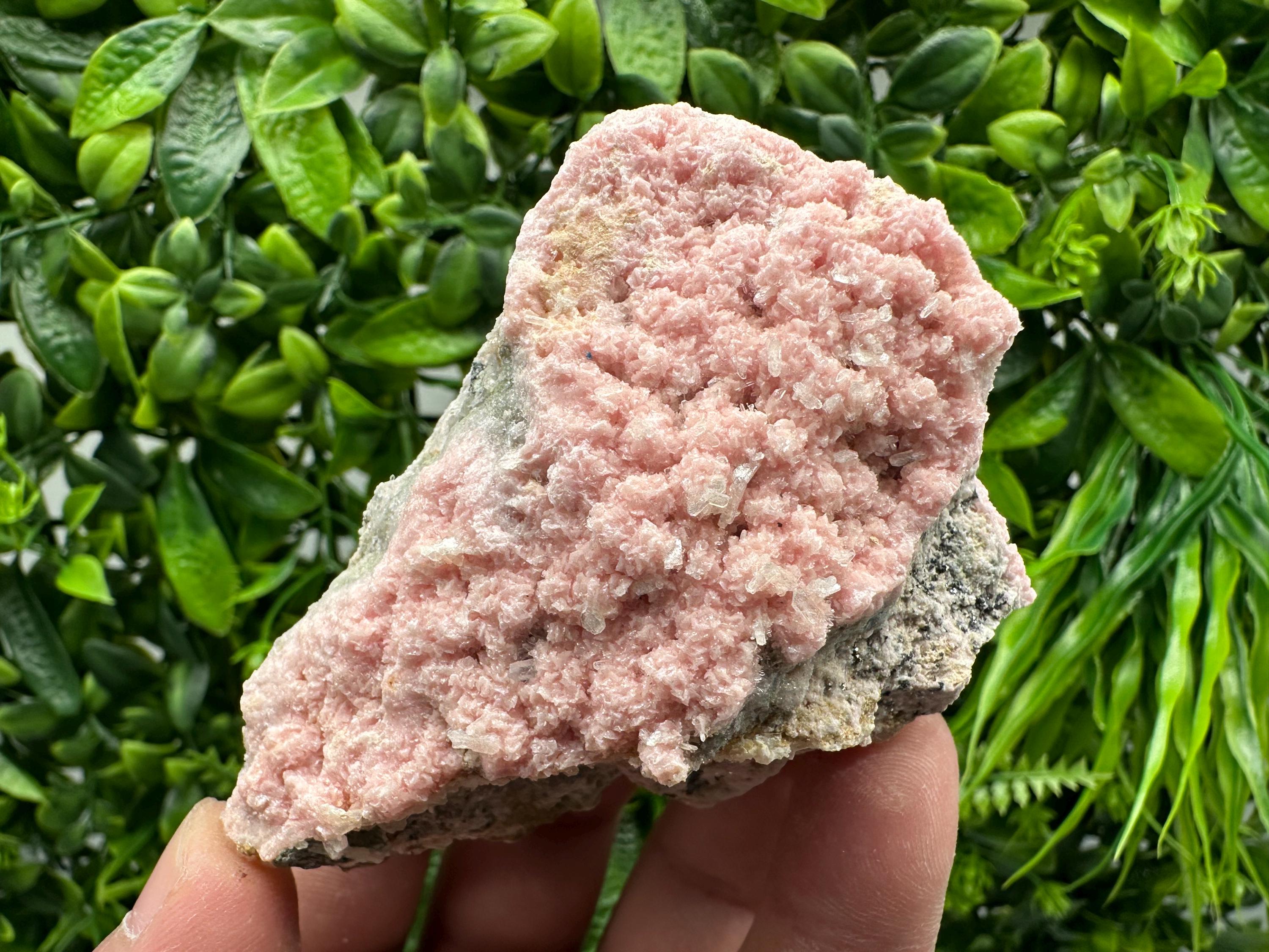 Rhodochrosite on Quartz, Starnica Mine, Bulgaria