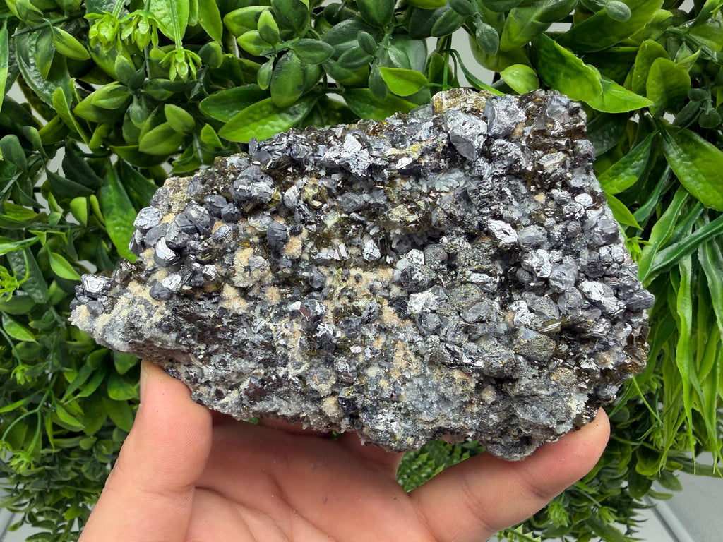 Sphalerite Cleiopfane on Quartz Mineral Specimen, Krushev Dol Mine, Bulgaria Home Decor Stone