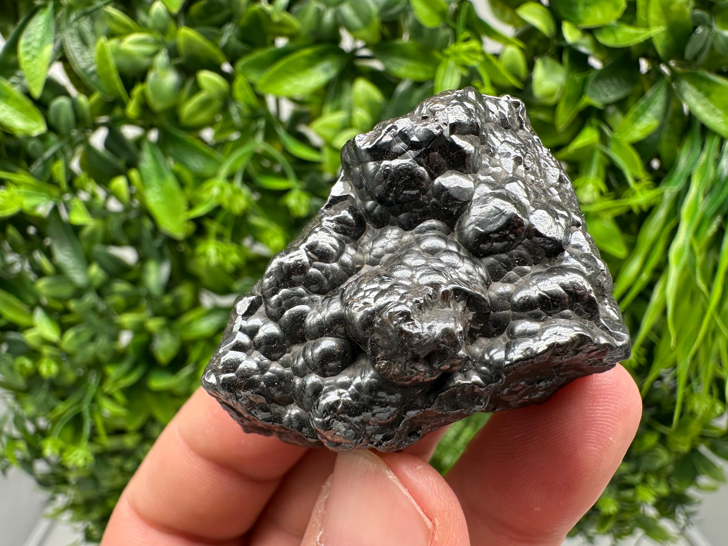 Botryoidal Black Hematite Specimen: Moroccan Crystal for Reiki Chakra