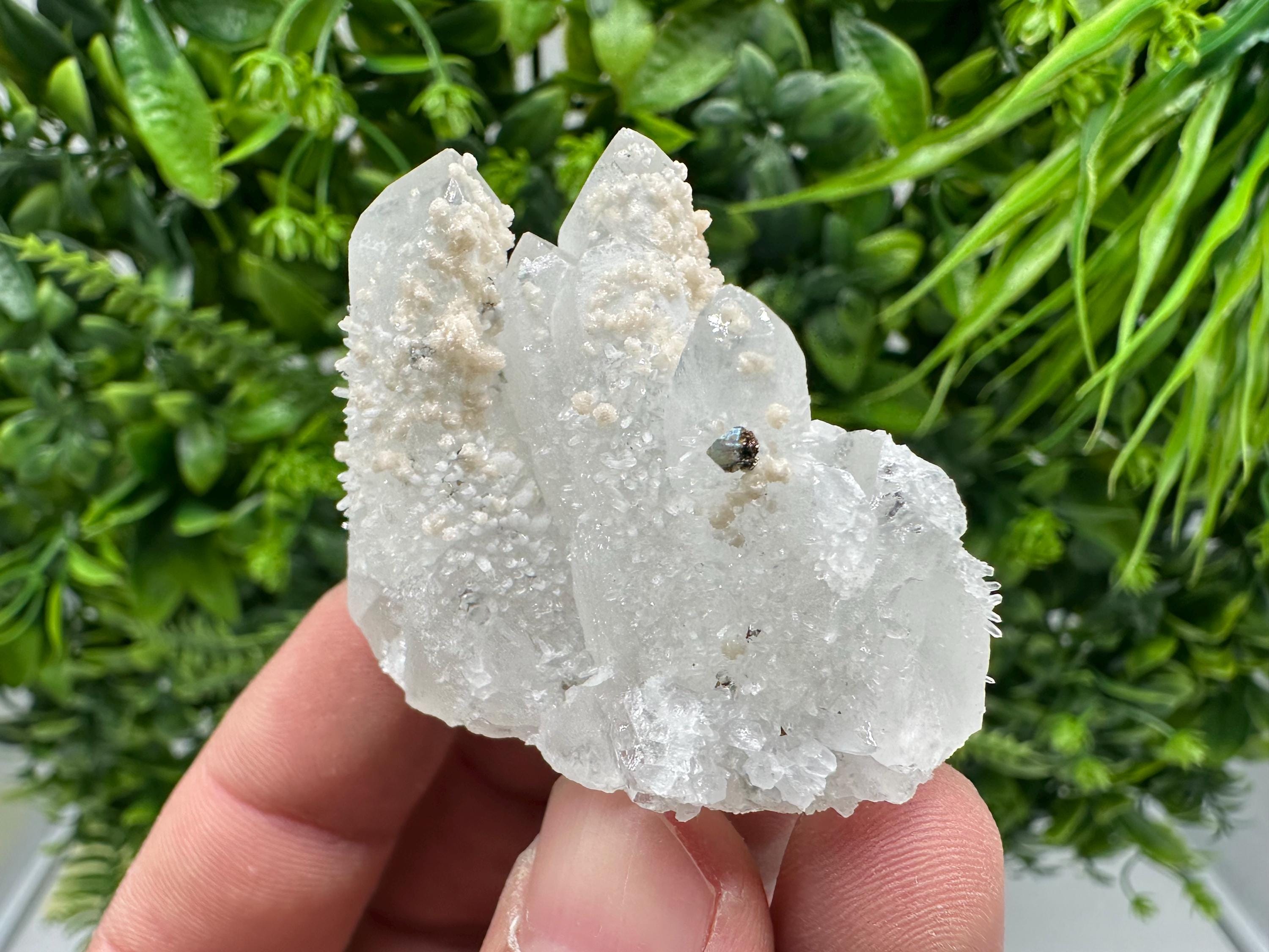 Calcite on Quartz,Pyrite Mineral Specimen Krushev dol  Mine, Bulgaria