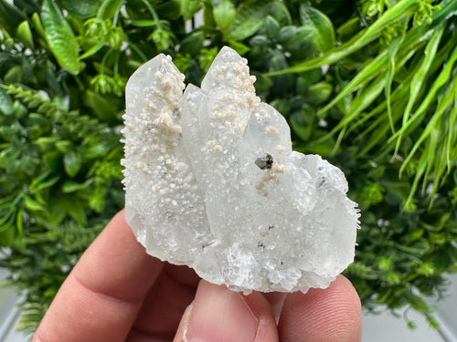 Calcite on Quartz, Pyrite Mineral Specimen, Krushev Dol Mine, Bulgaria