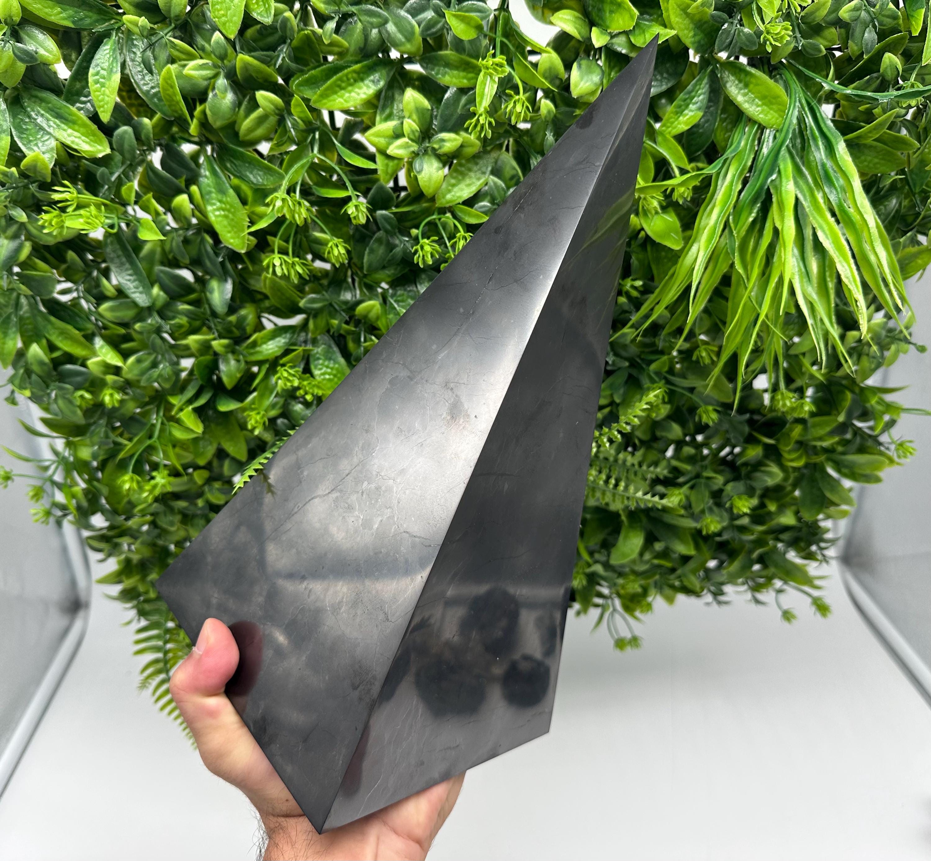 Large Shungite EMF Neutralizer Tower: 5G Protection Crystal Decor (30cm, 5500g