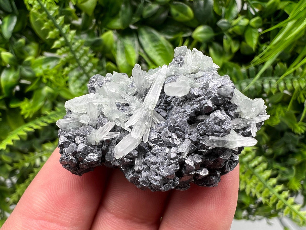 Galena with Green Quartz, Bulgarian Mineral Specimen, Crystal Decor