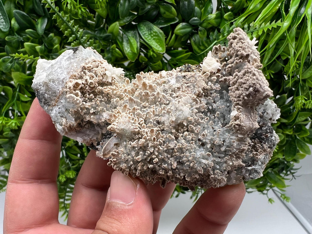 Calcite on Quartz Mineral Specimen: Madan Bulgaria Collectible Stone