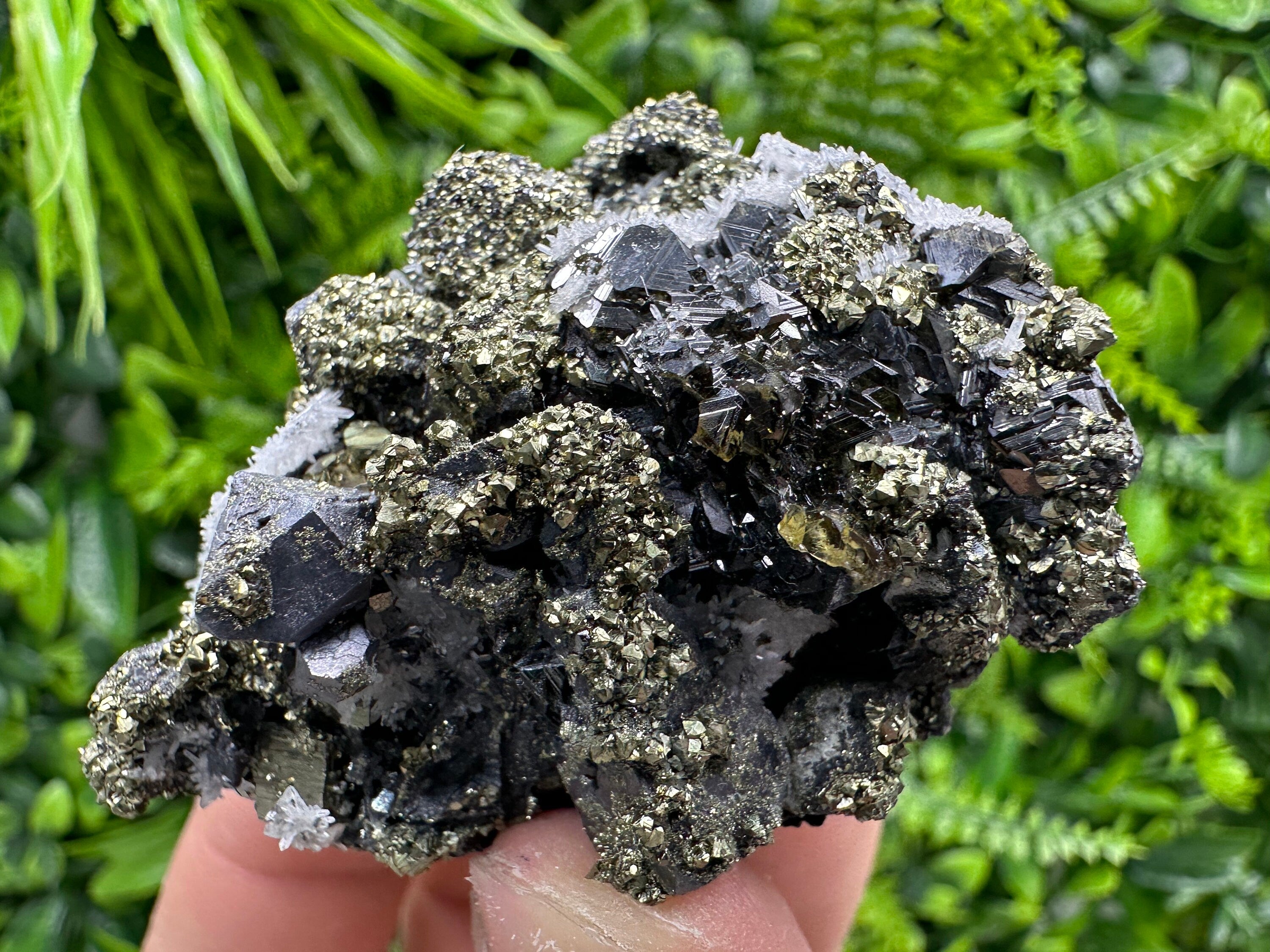 Galena Sphalerite Pyrite Cluster, Quartz Mineral Specimen