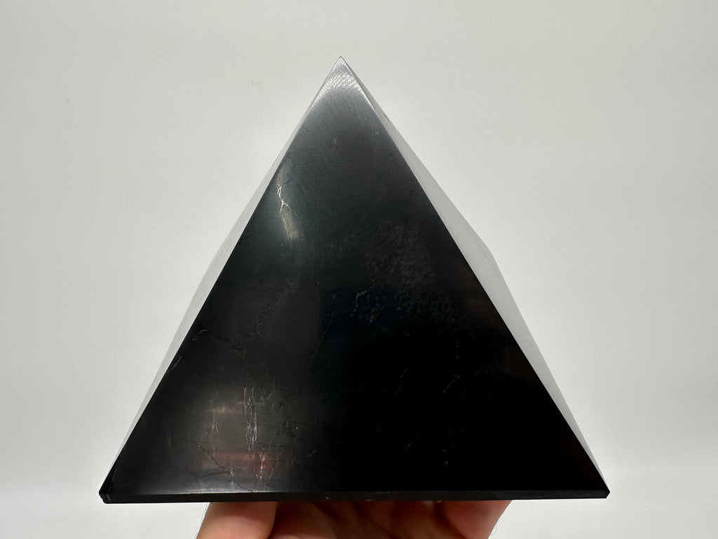 Shungite Crystal Pyramid (15cm): EMF & 5G Protection