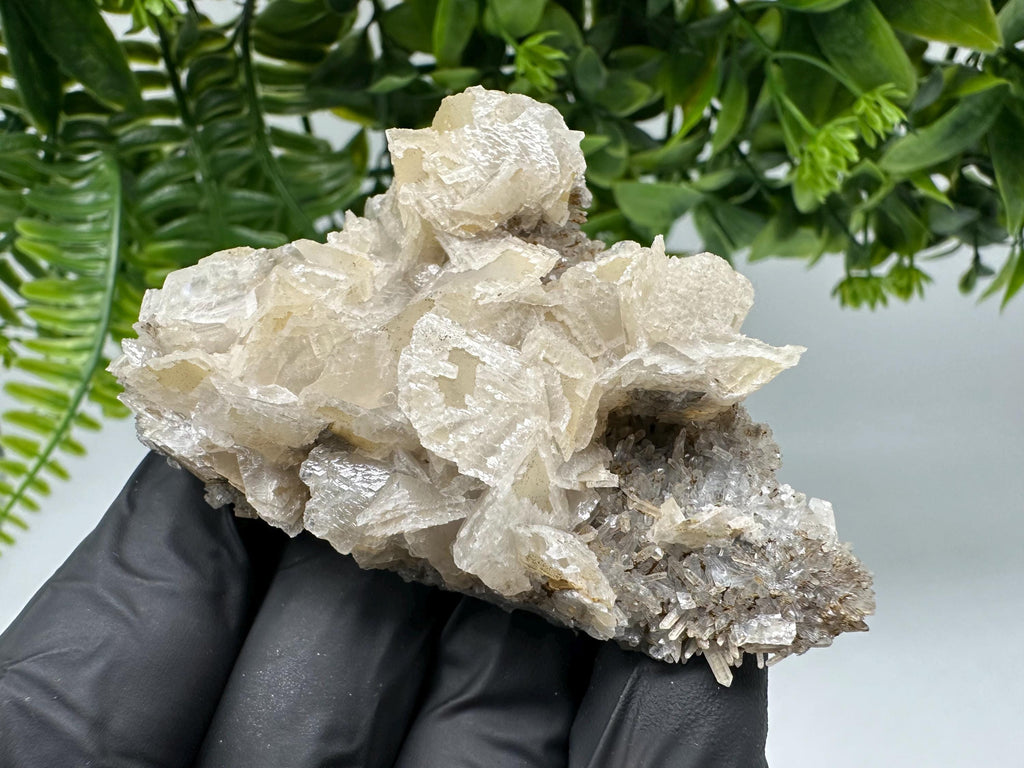 Calcite on Quartz,Chlorite from Borieva mine,Madan,Bulgaria,mineral specimen,collected crystal,geological minerals,collecting crystal