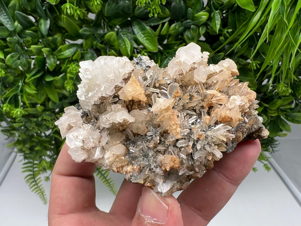 Wonderful Calcite on Quartz white Sphalerite, from Borieva mine,Bulgaria,natural,collection mineral specimen,Home decor crystal,gift,healing
