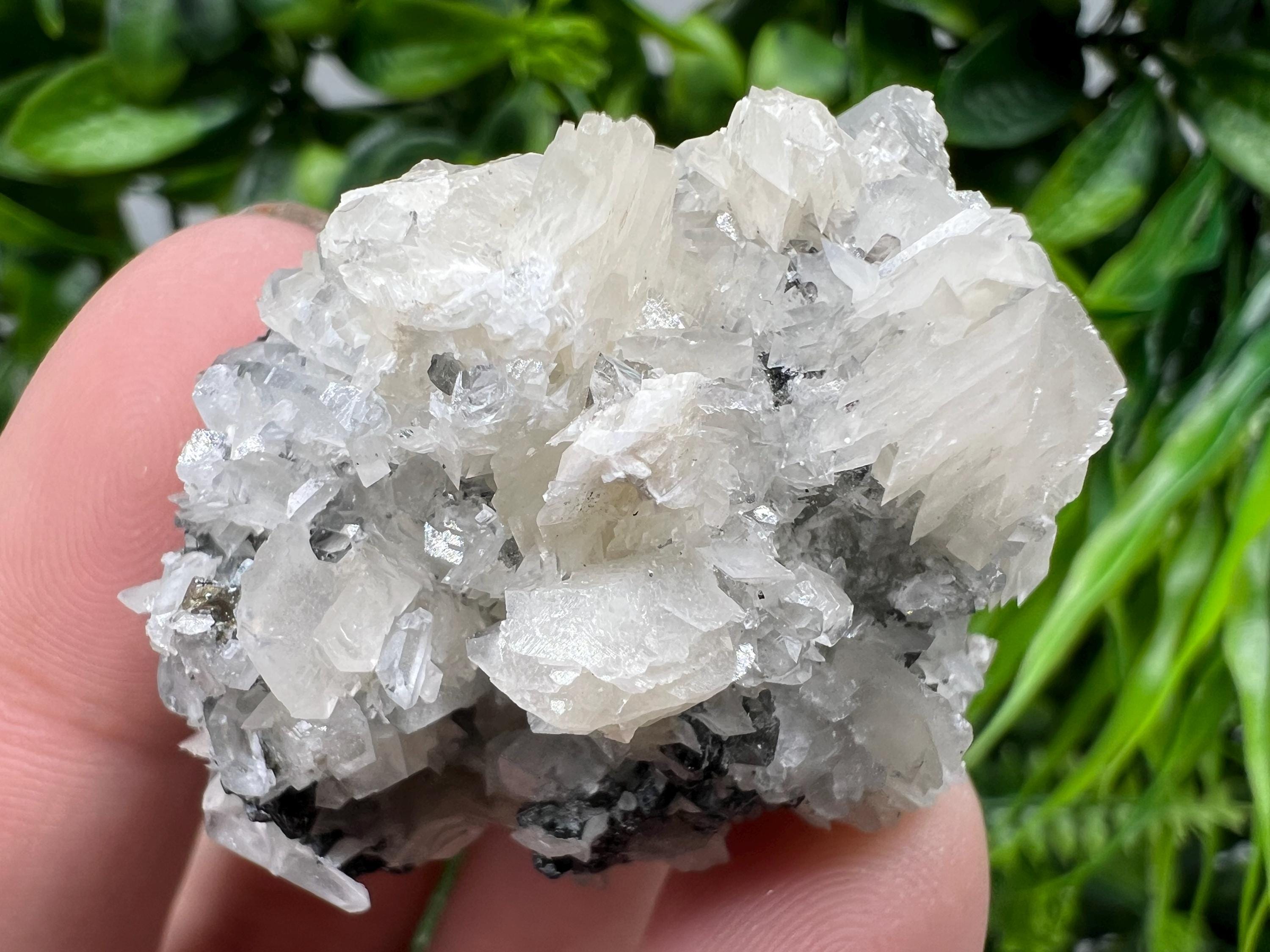 Calcite on Quartz, Borieva Mine Mineral Specimen