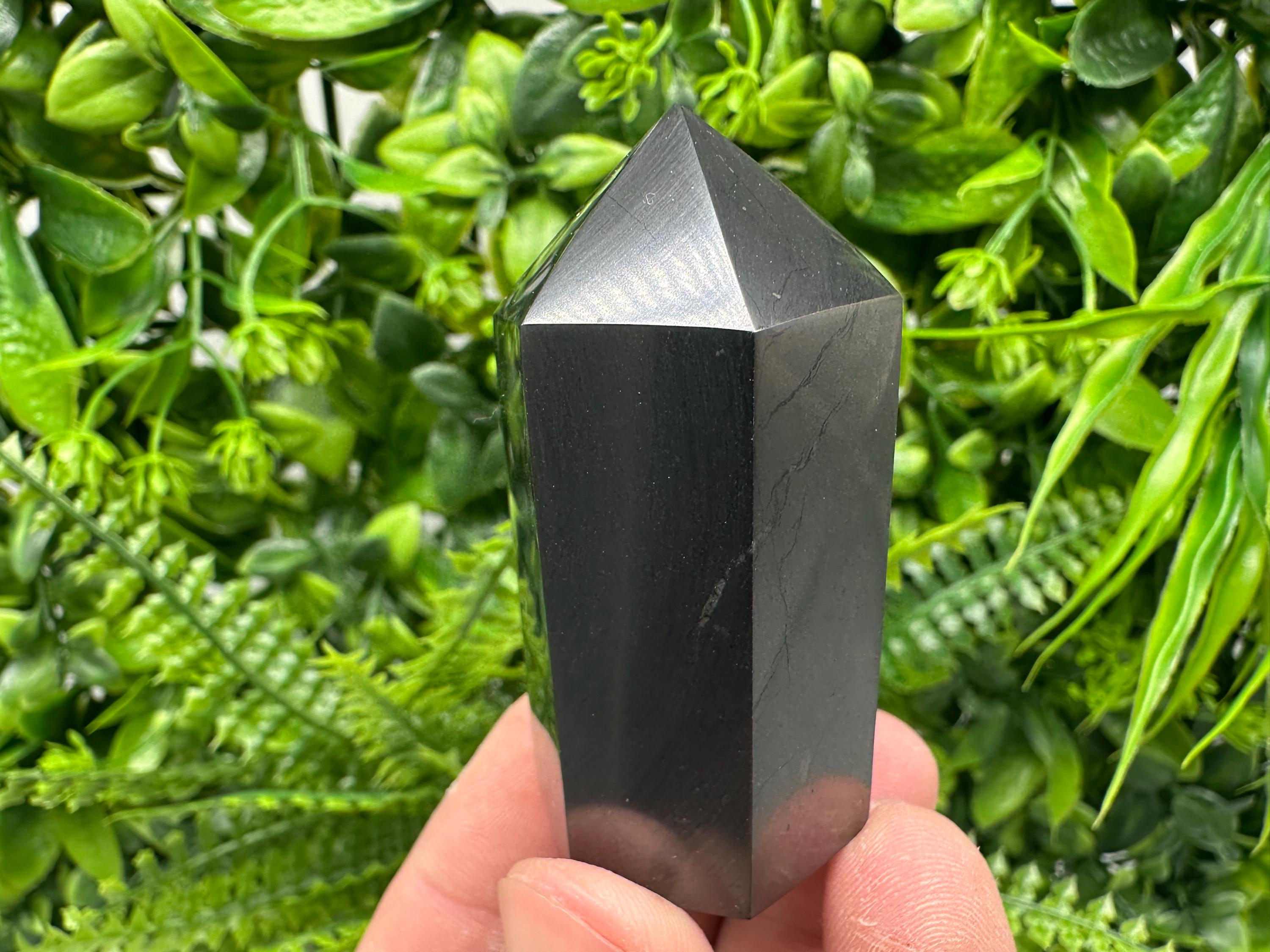 Shungite Stone Tower: EMF Neutralizer, Energy Protection (5cm)