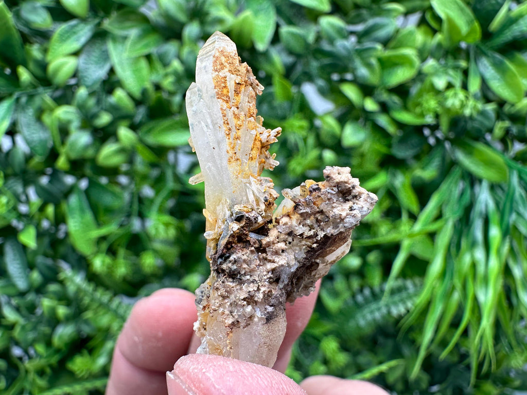 Quartz with Limonite, Iron Oxide Mineral Specimen