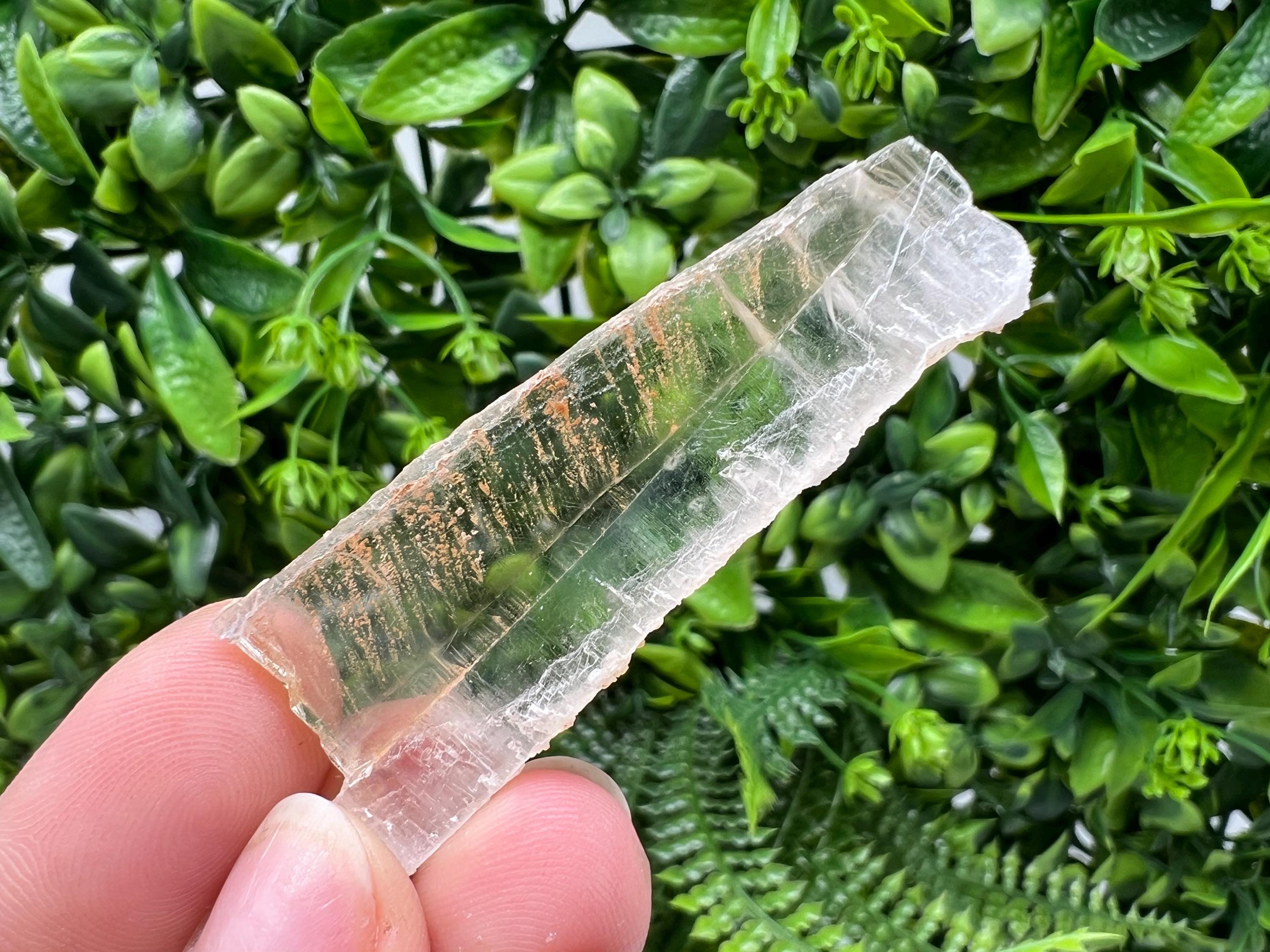 Golden Phantom Selenite Slab: Utah Raw Crystal Wand (2.2/6cm