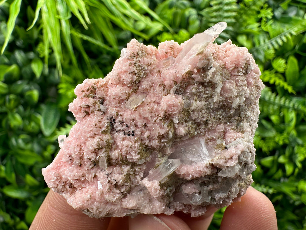 Rhodochrosite with Quartz Crystals, Starnica Mine, Bulgaria