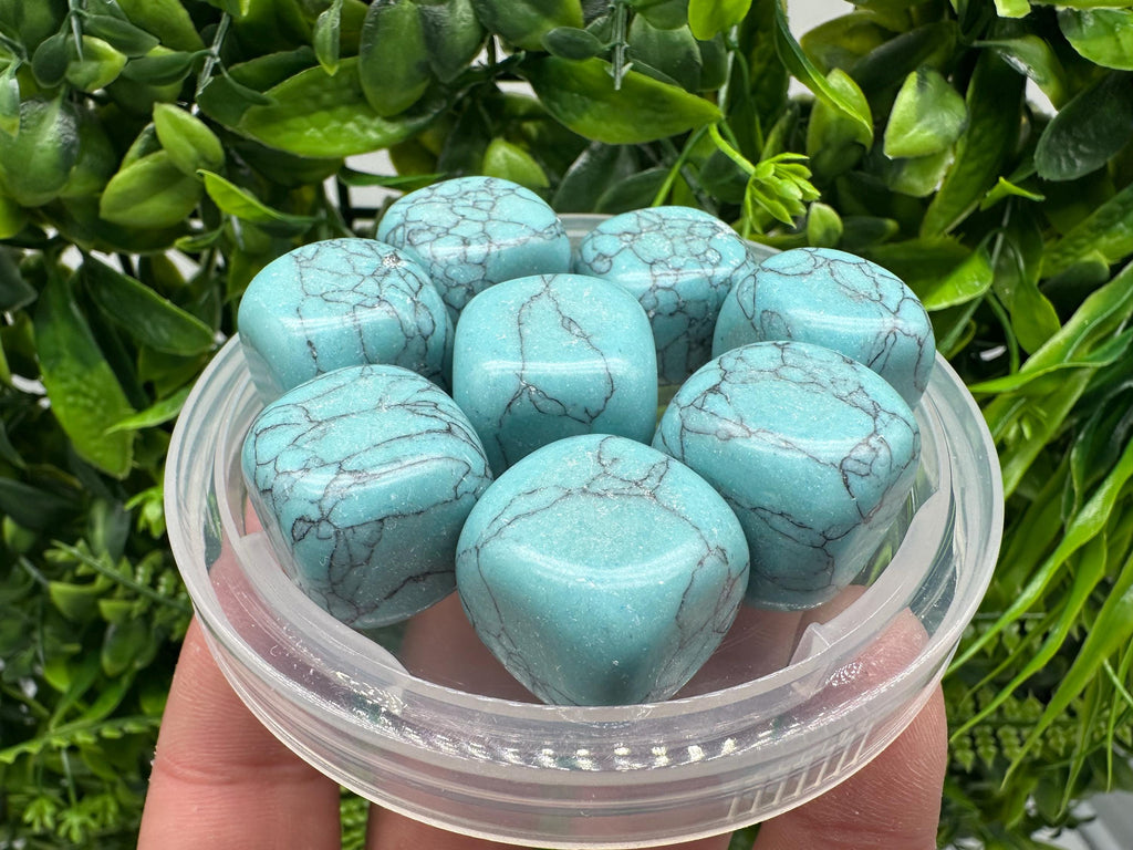 Synthetic Turquoise Tumbled Stone: Polished Reiki Healing Crystal