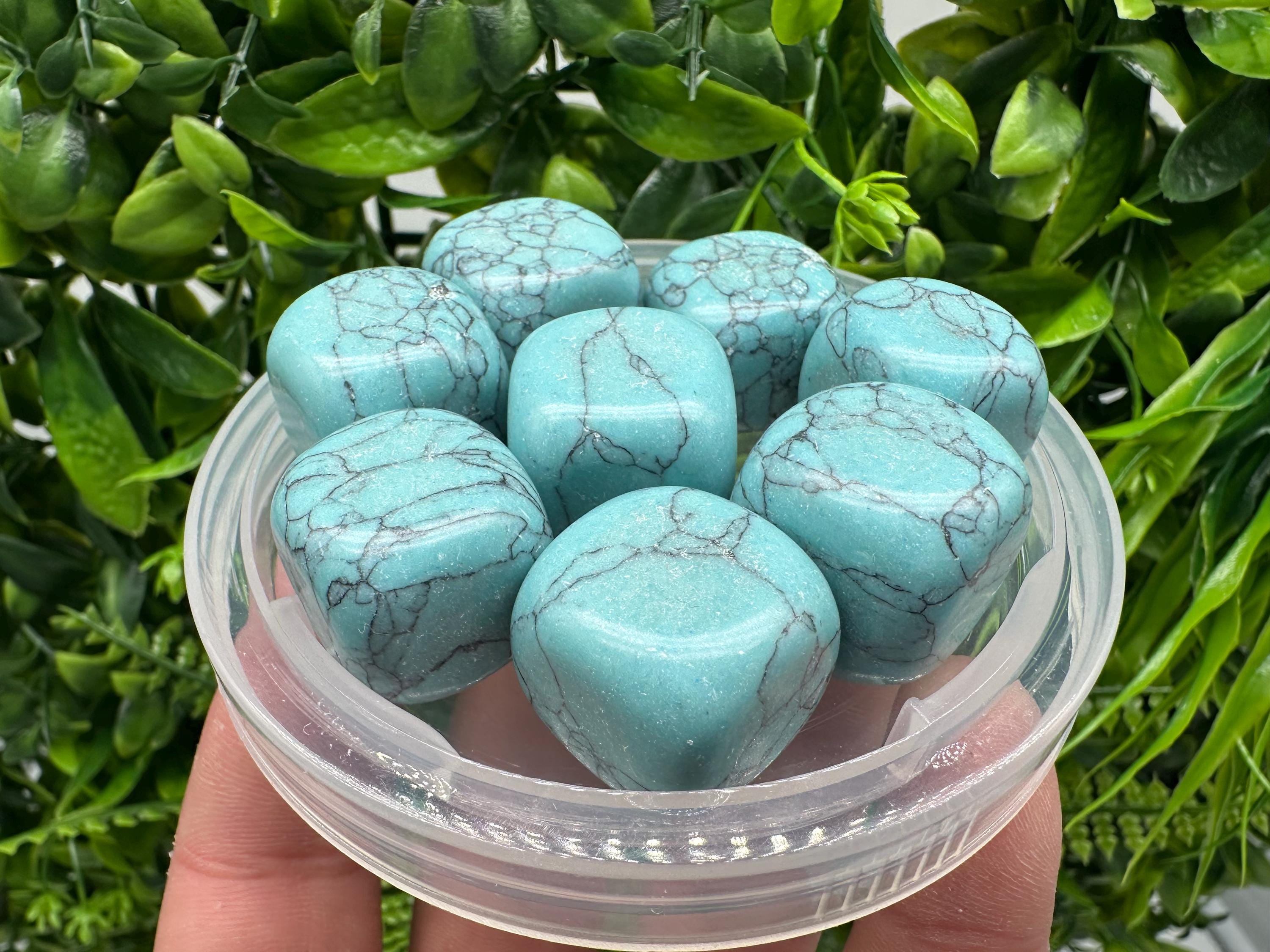 Synthetic Turquoise Tumbled Stone: Polished Reiki Healing Crystal