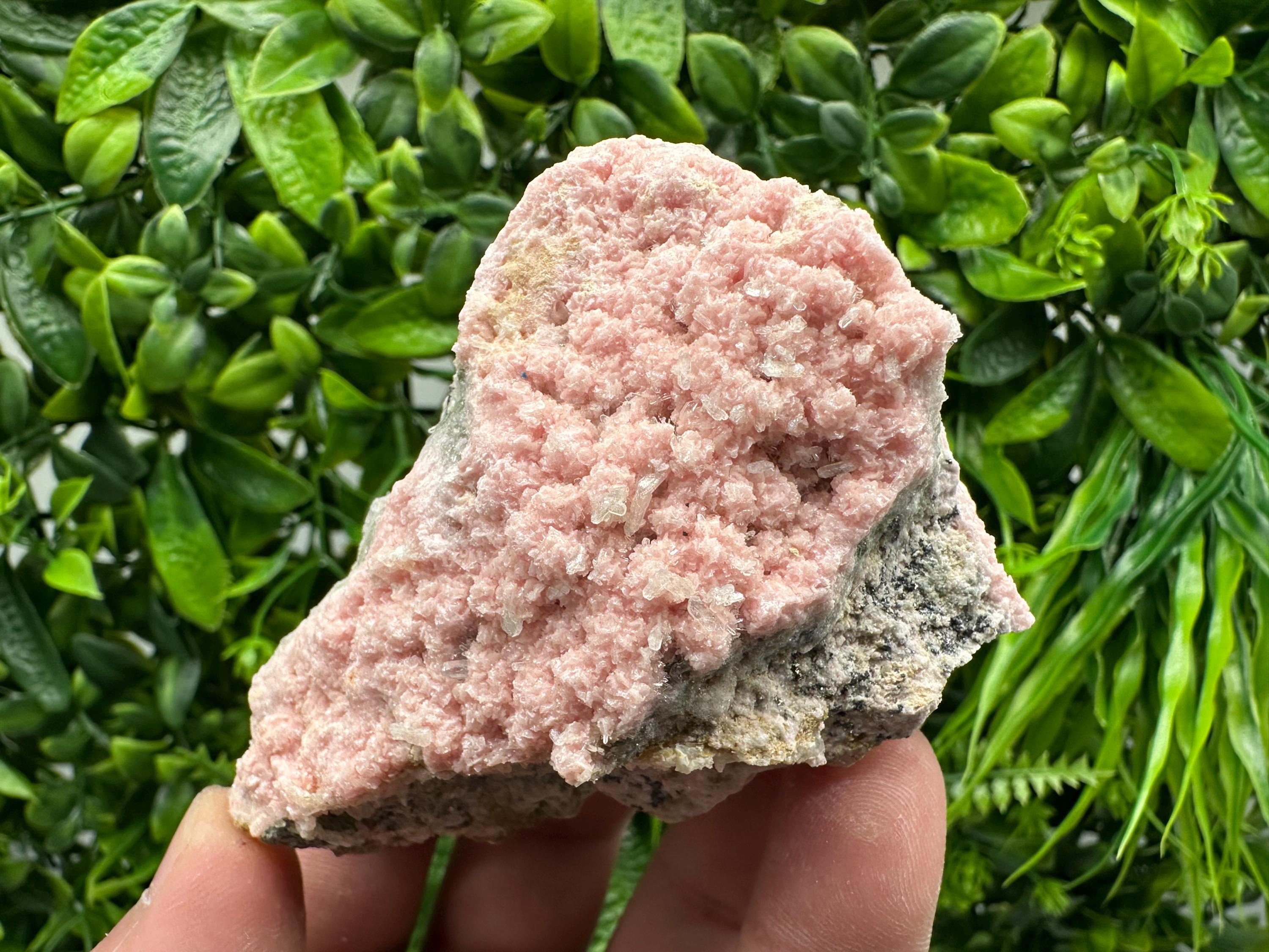Rhodochrosite on Quartz, Starnica Mine, Bulgaria