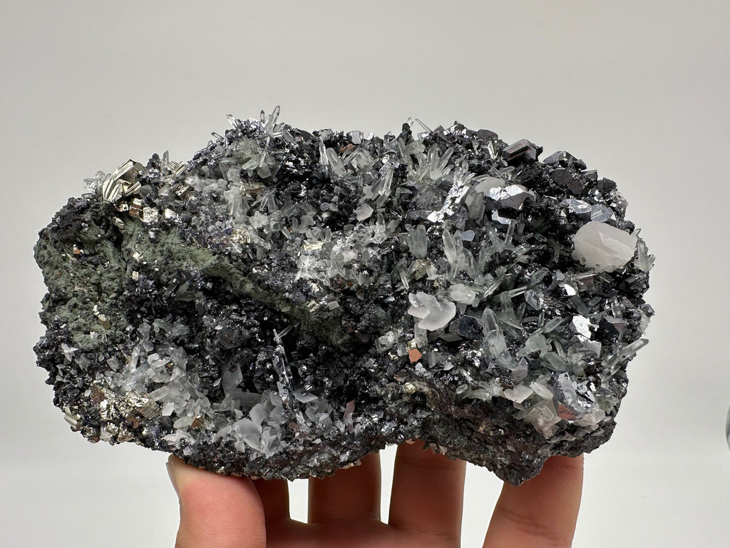Galena Spinel Law, Sphalerite, Quartz, and Calcite Mineral Specimen