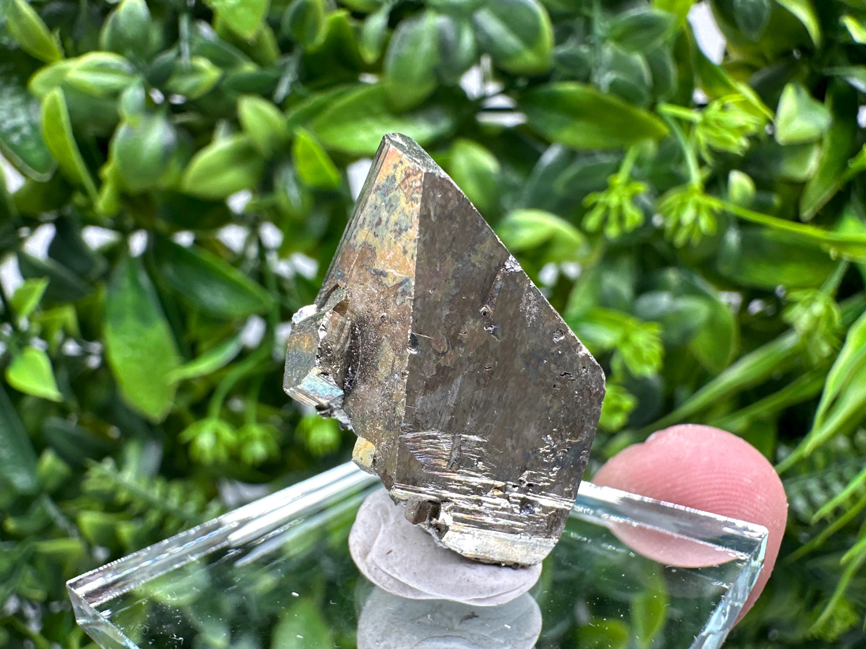 Rare Rainbow Pyrite Crystal Cluster - Borieva Mine, Bulgaria