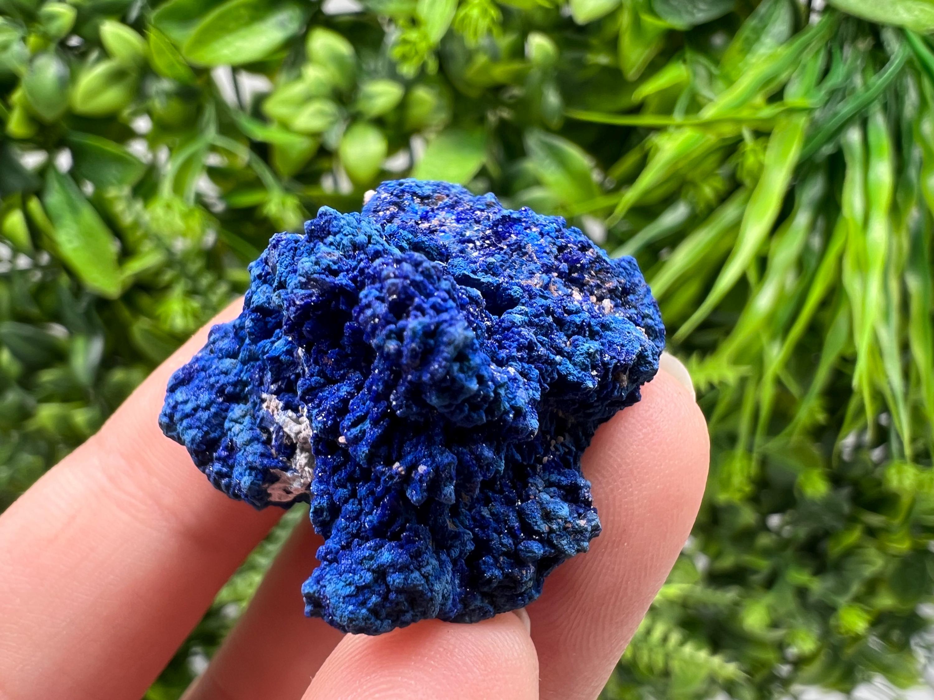 Crystallized Azurite-Kerrouchen,Morocco-Blue Azurite Specimen-High Quality Blue Azurite-Azurite Mineral Specimen, gemmy,lustrous of Azurite