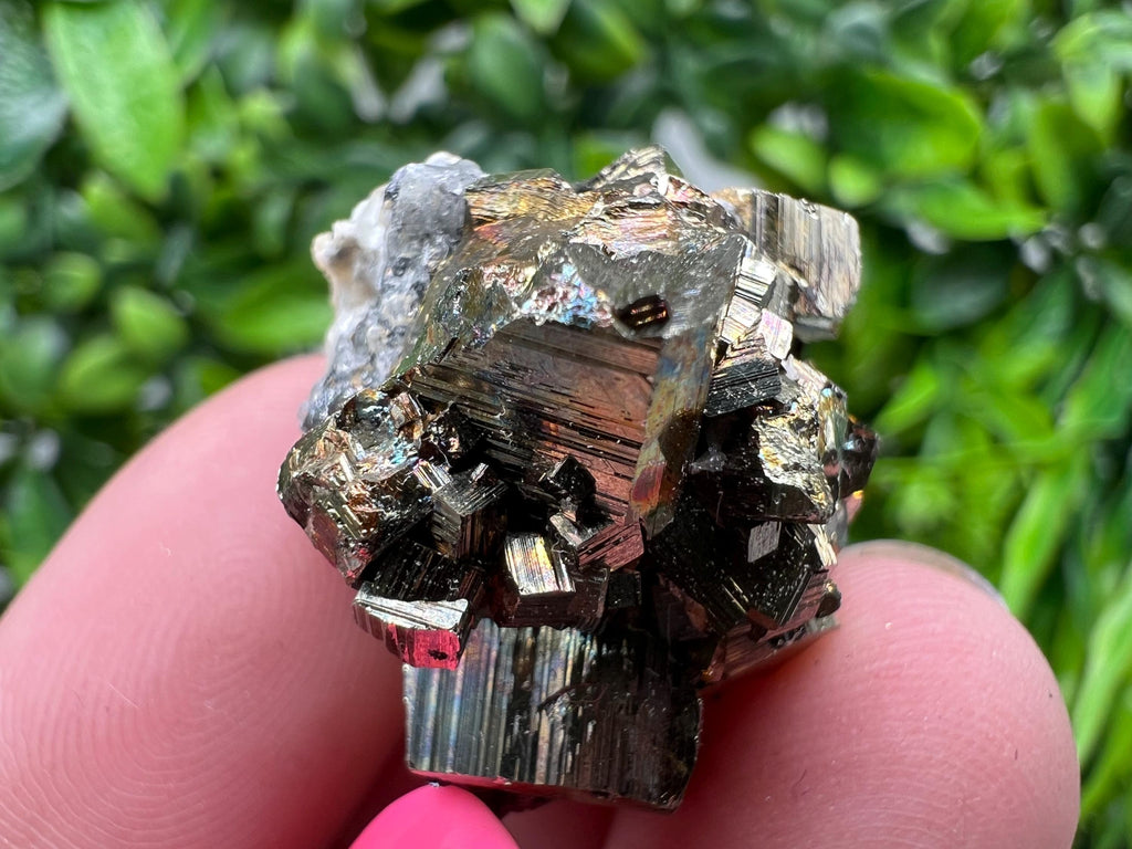 Rainbow Pyrite with Calcite, Borieva Bulgaria, Crystal Mineral Souvenir
