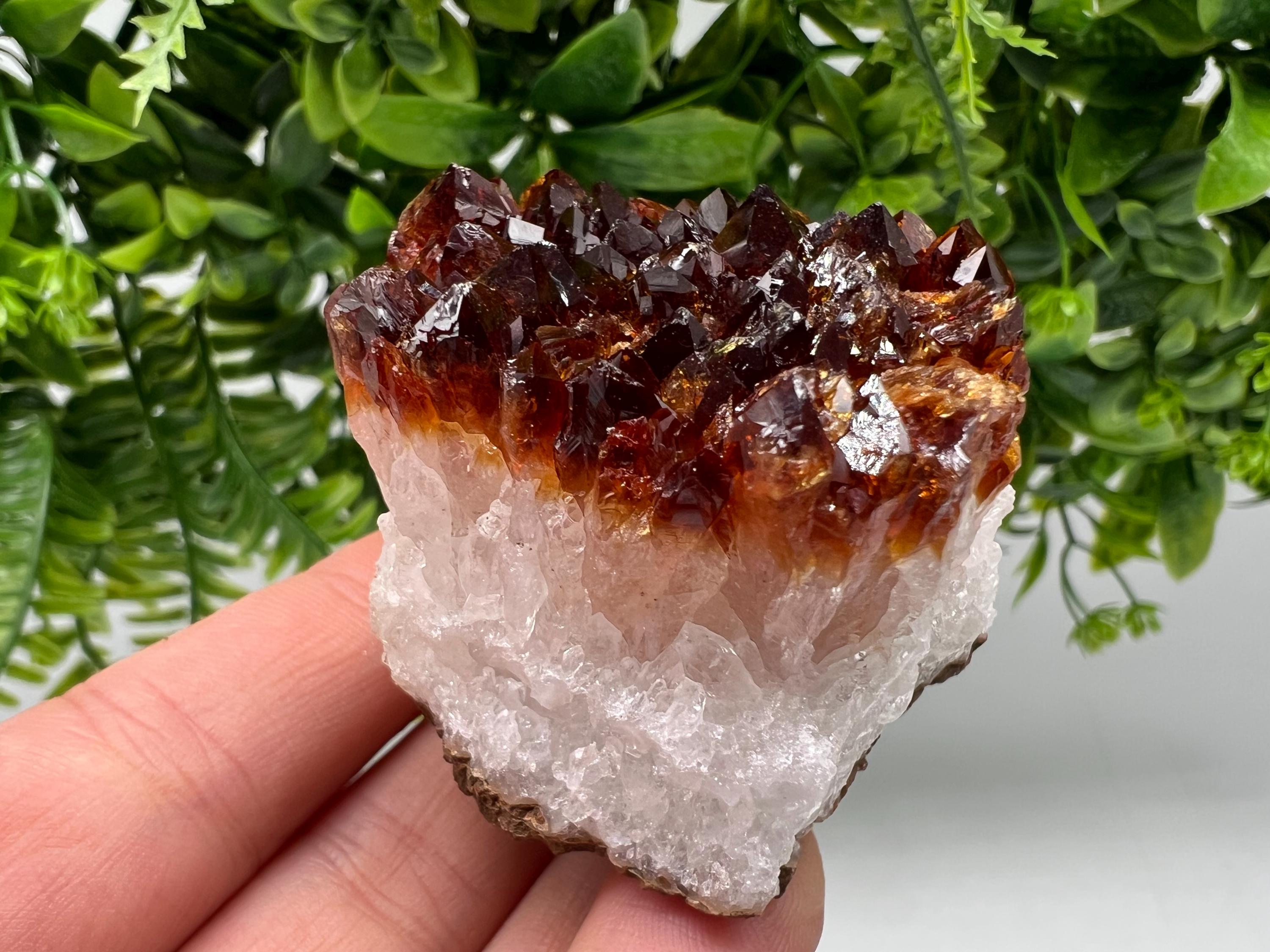 Citrine Crystal with Hematite Inclusions: Natural Phantom Cluster