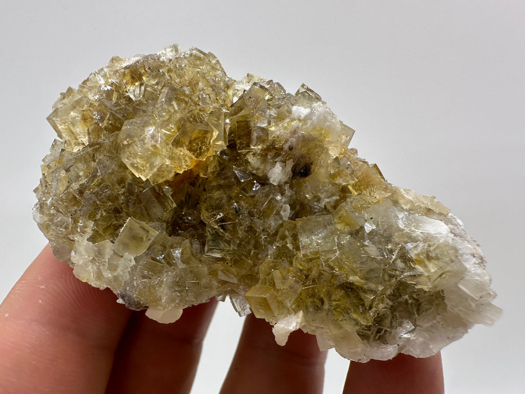 Yellow Fluorite and Calcite Mineral Specimen from Spain