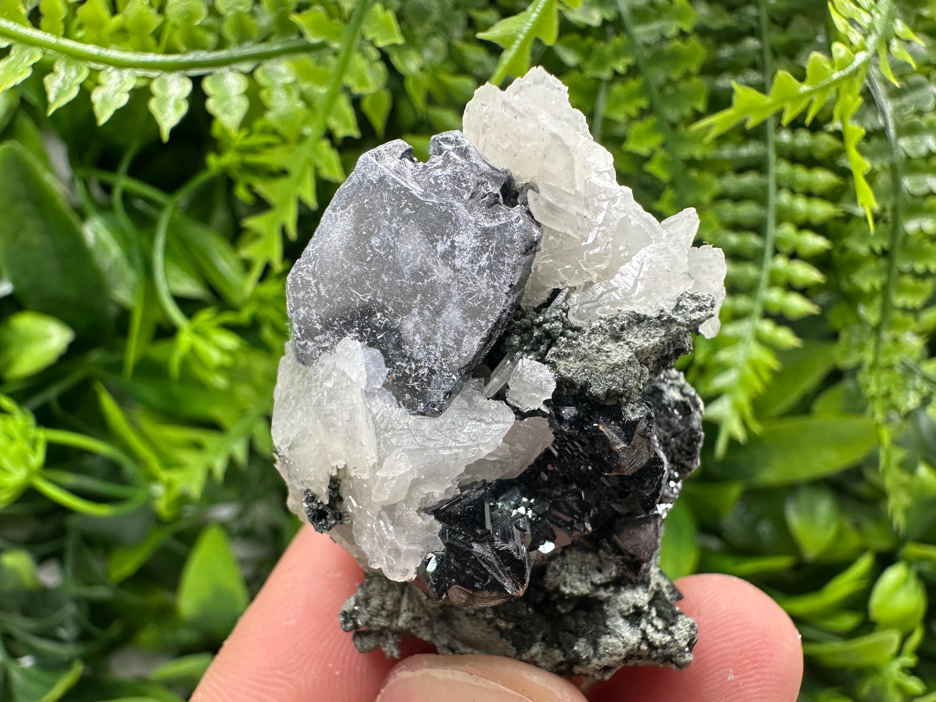 Sphalerite, Galena & Calcite Specimen: Borieva Mine, Bulgaria